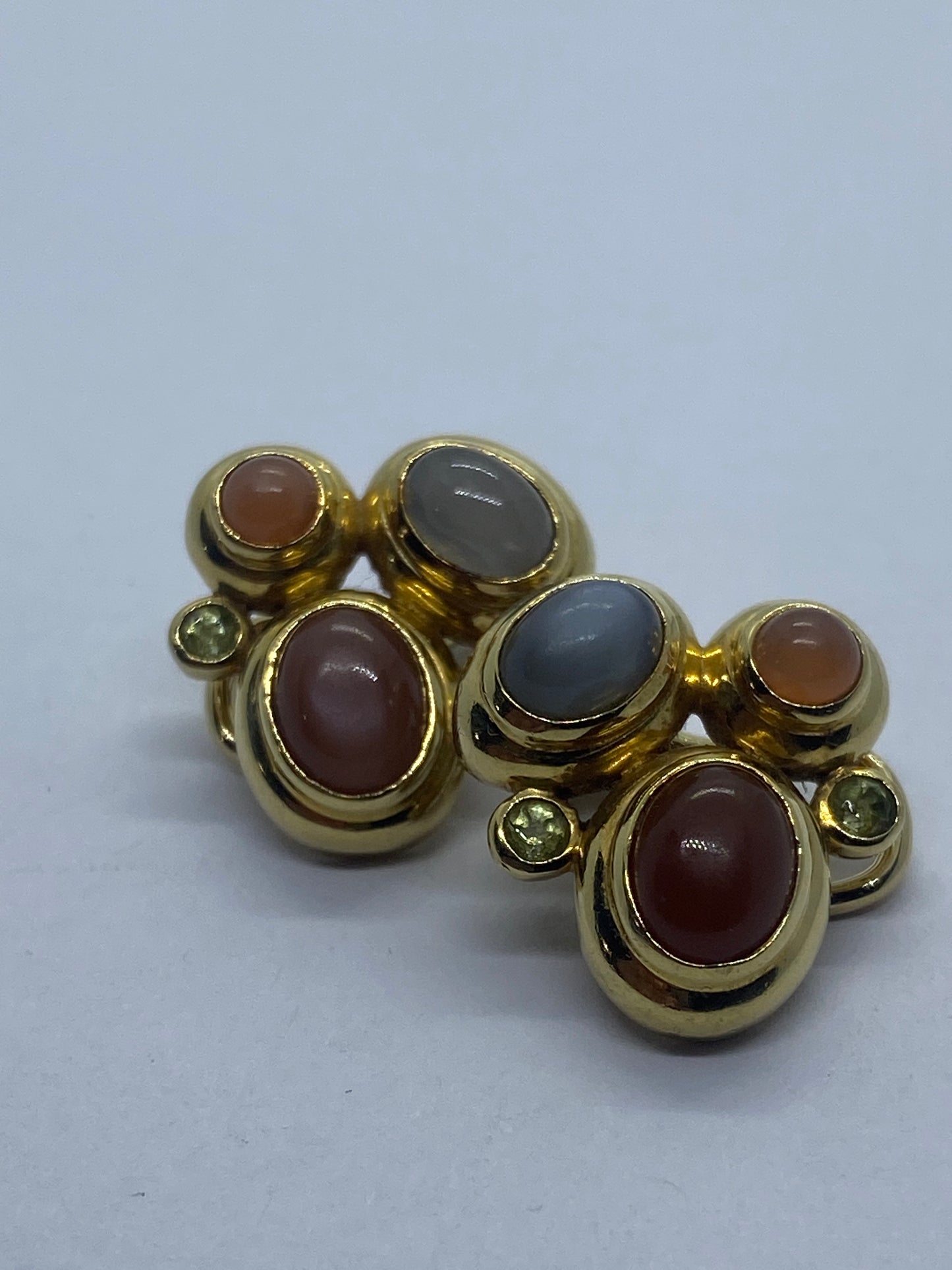 DAVID YURMAN SOLID 18K GOLD MOSAIC GEMSTONE EARRINGS Solid 18K RARE