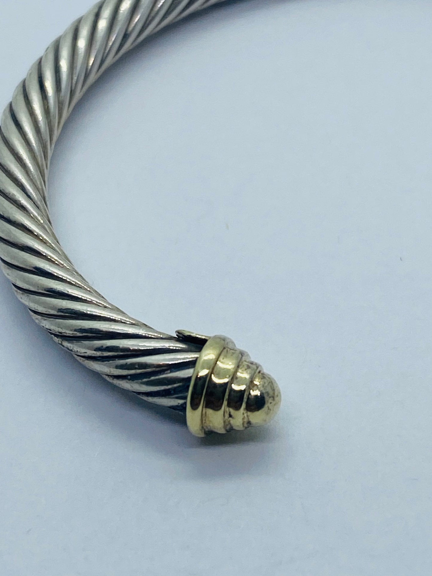 David Yurman Cable Bracelet Size 6.5” 14k Gold 5mm 925 Sterling silver $480