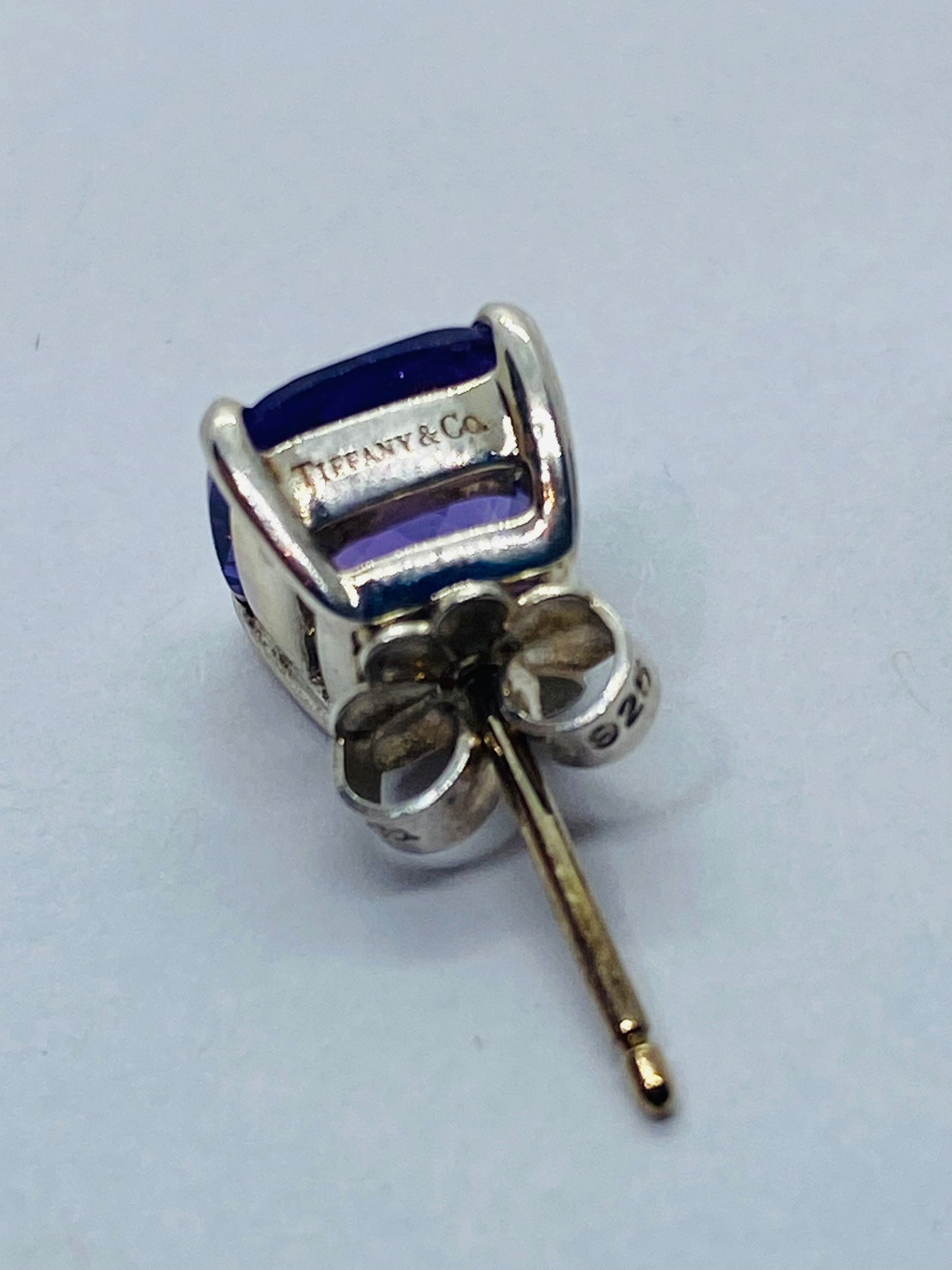 Tiffany & Co. Sparklers Cushion Shape Amethyst Sterling Silver Stud Earrings