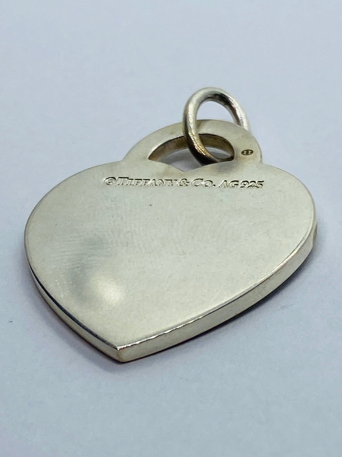 Large Return to Tiffany Etched Heart and Arrow Pendant, Necklace Sterling Silver