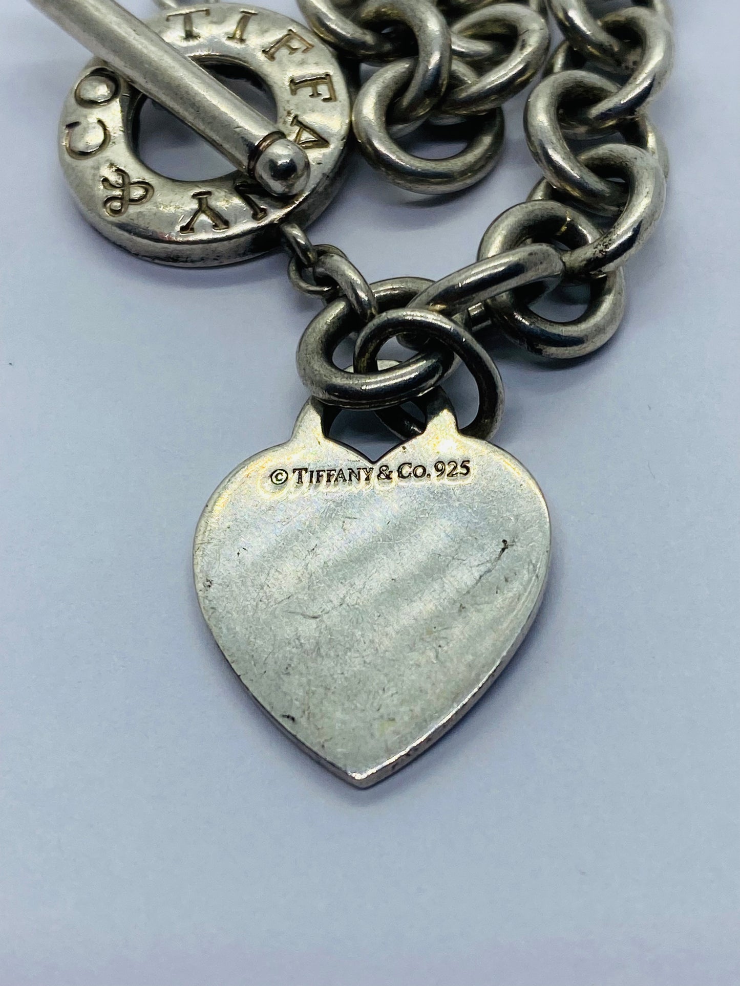Tiffany & Co Sterling Silver Toggle Heart Tag Blank Heart Necklace 16”