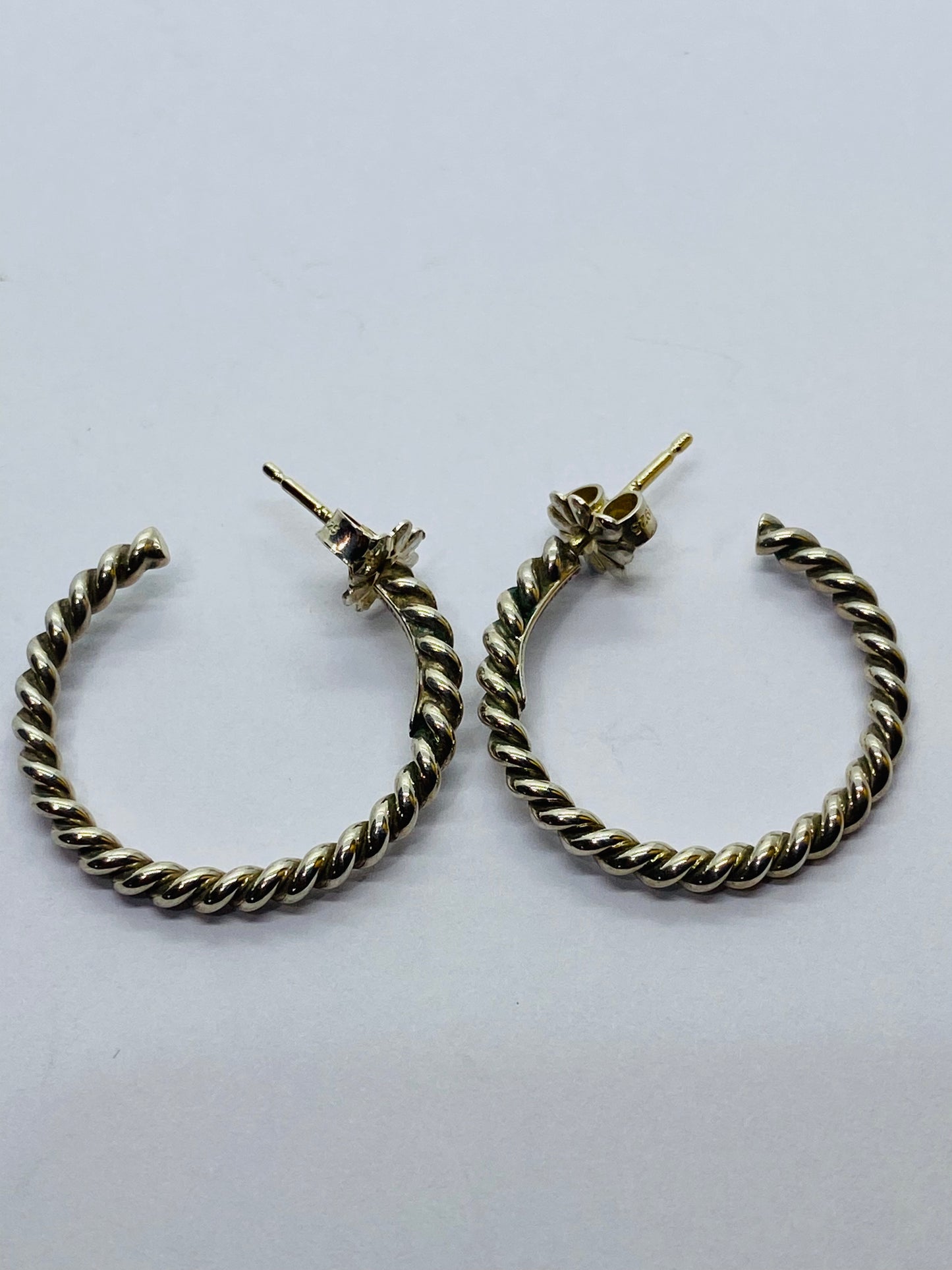 Tiffany & Co. Twist Hoop Earrings, Sterling Silver, Retired