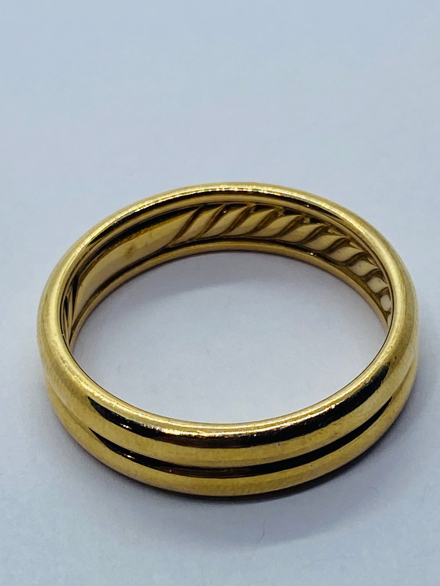 DAVID YURMAN WEDDING BAND 18K YELLOW GOLD 10.7 GRAMS SZ 12 5.5mm Wide.