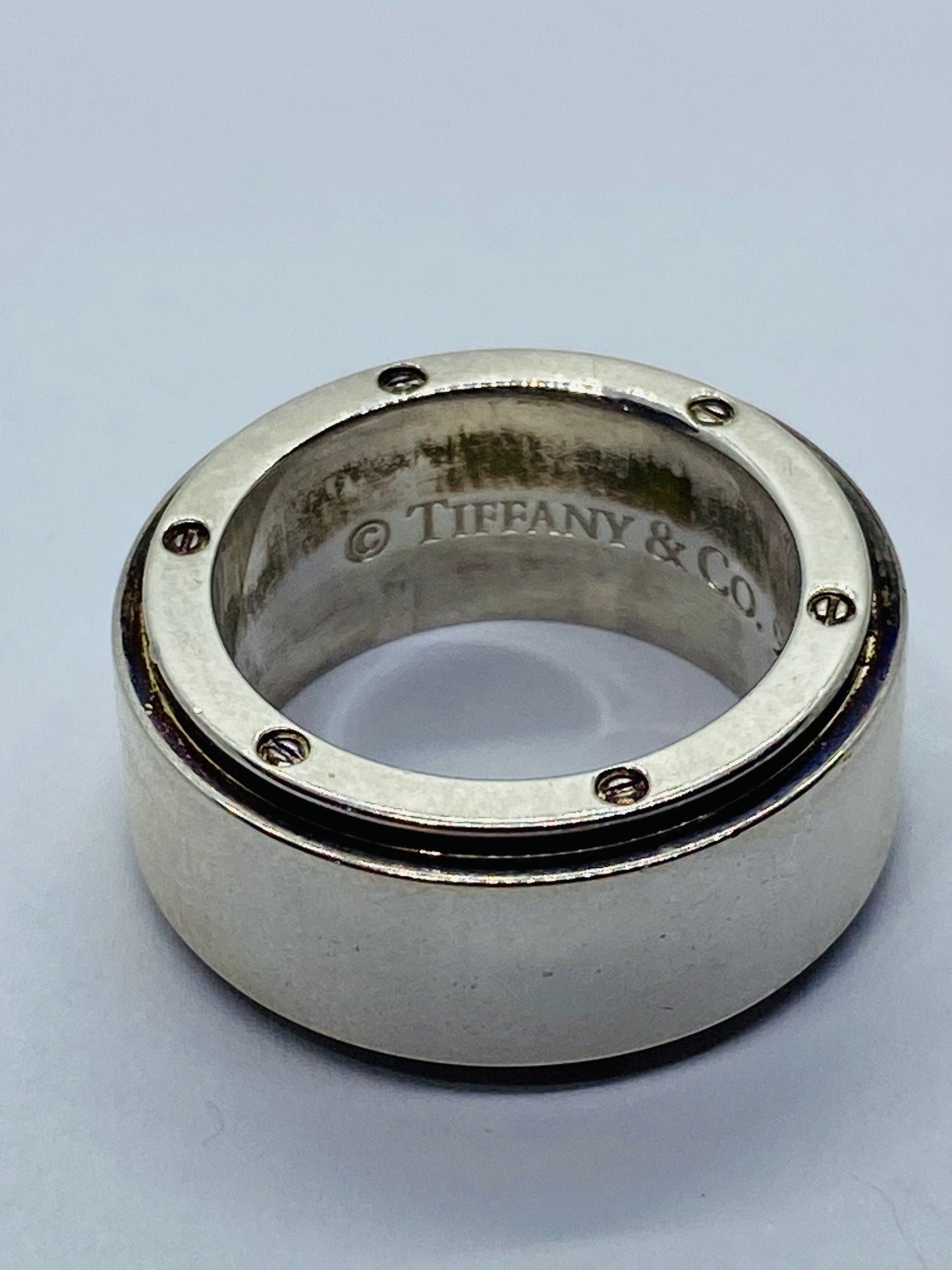 Tiffany & Co Silver Wide Metropolis Ring Size 5