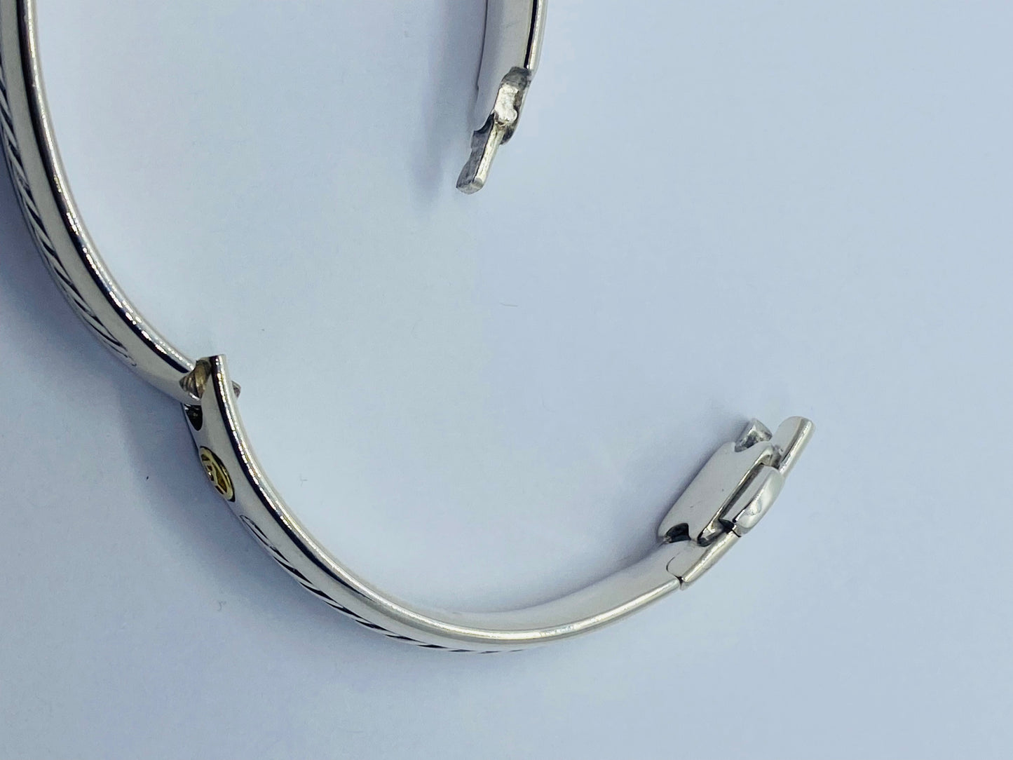 Mens David Yurman Classic Cable bracelet 18K YG sterling silver 7”