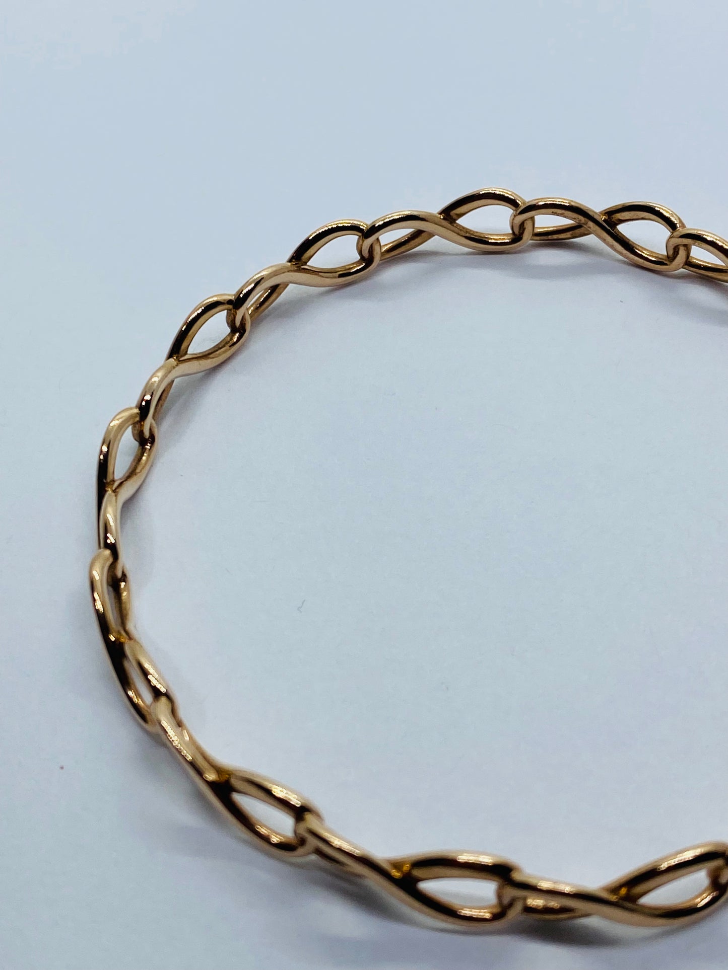 Rare Tiffany & Co Infinity Rubedo Bangle 8" Bracelet w Box/ Pouch 6.5mm Wide