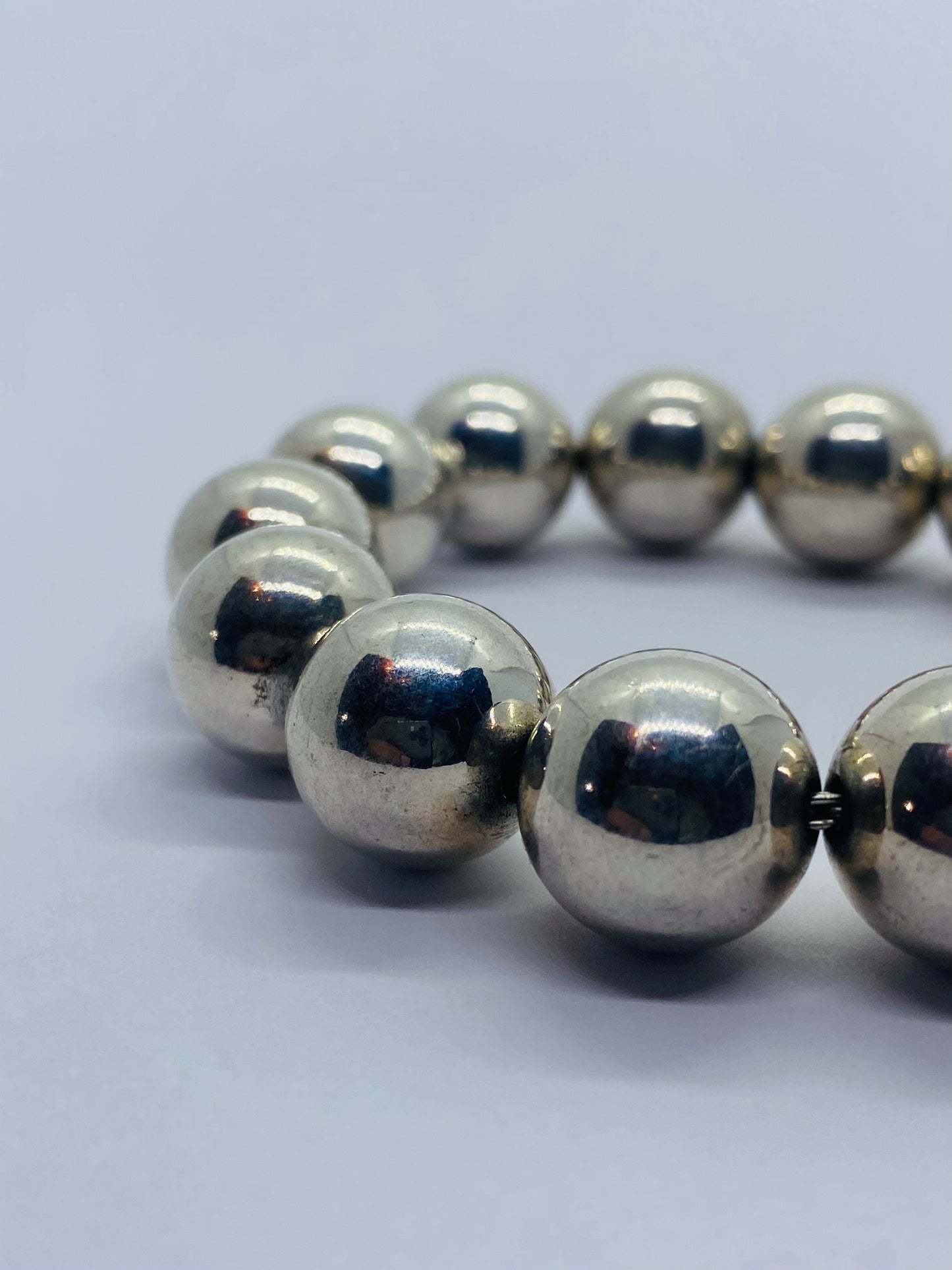 Tiffany & Co. Sterling Silver Large 14mm Hardwear Ball Bead 8" Bracelet Pouch