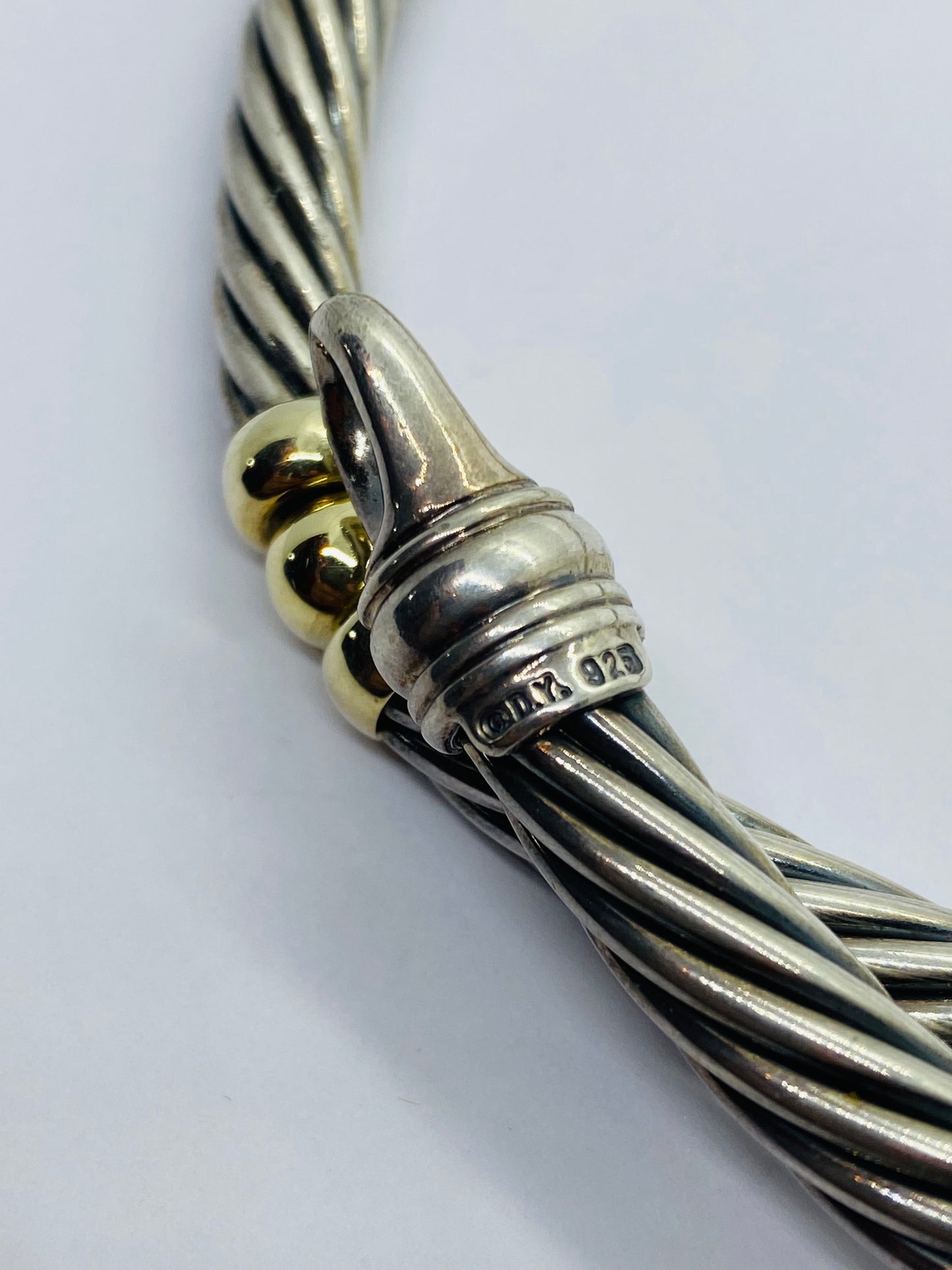 DAVID YURMAN 14K GOLD & SILVER 6 STATION CABLE NECKLACE 16.5” 50 GRAMS 5MM CABLE
