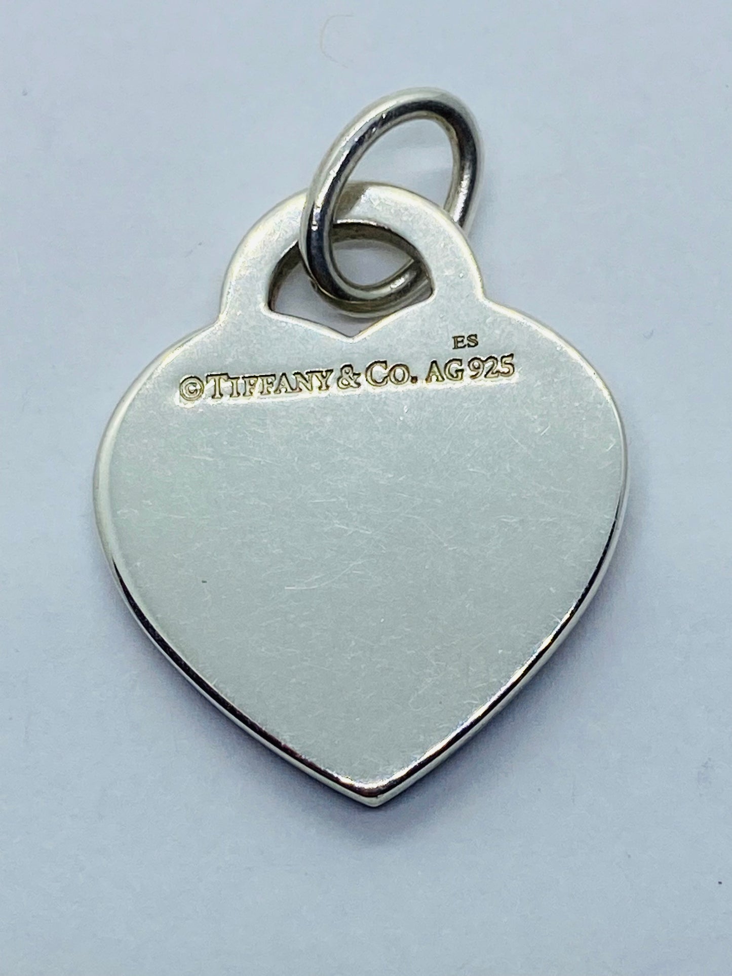Tiffany & Co. 925 Silver MEDIUM Black Splash RTT Heart Pendant Charm