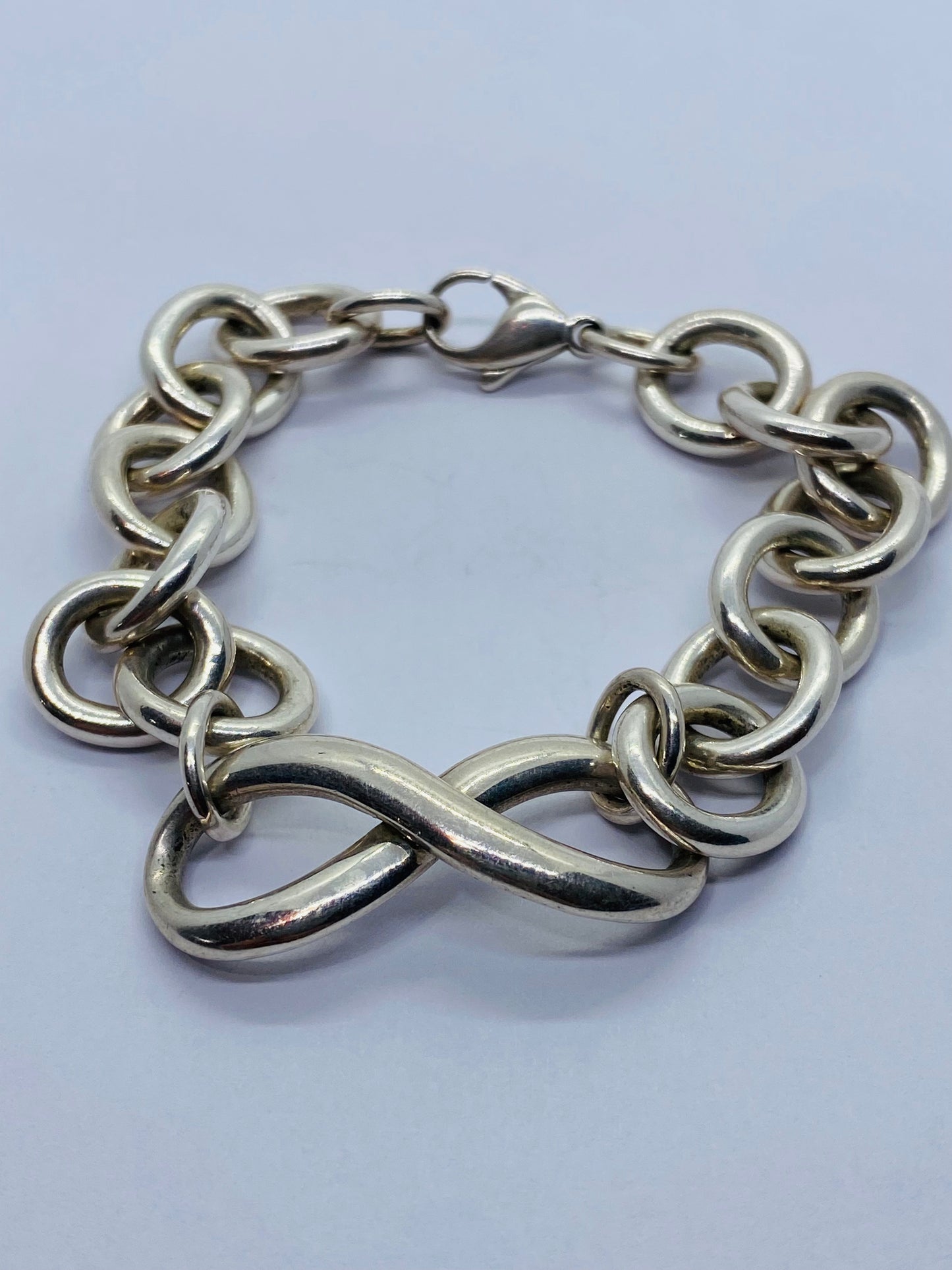 AUTHENTIC TIFFANY & CO INFINITY LINK BRACELET 7.75” STERLING SILVER 925 CHUNKY