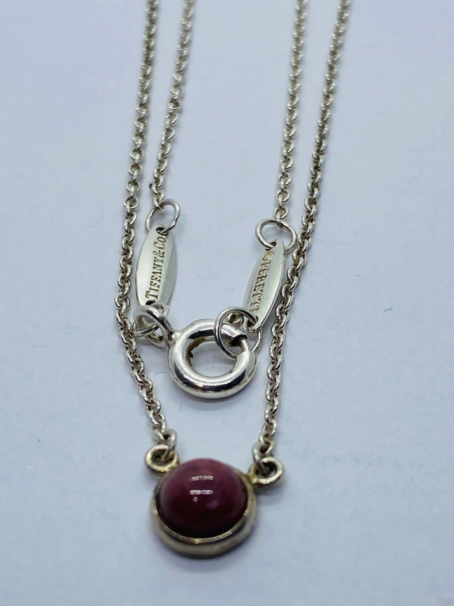 Tiffany & Co. Rhodonite Colors by the Yard Necklace 16” Elsa Peretti Silver