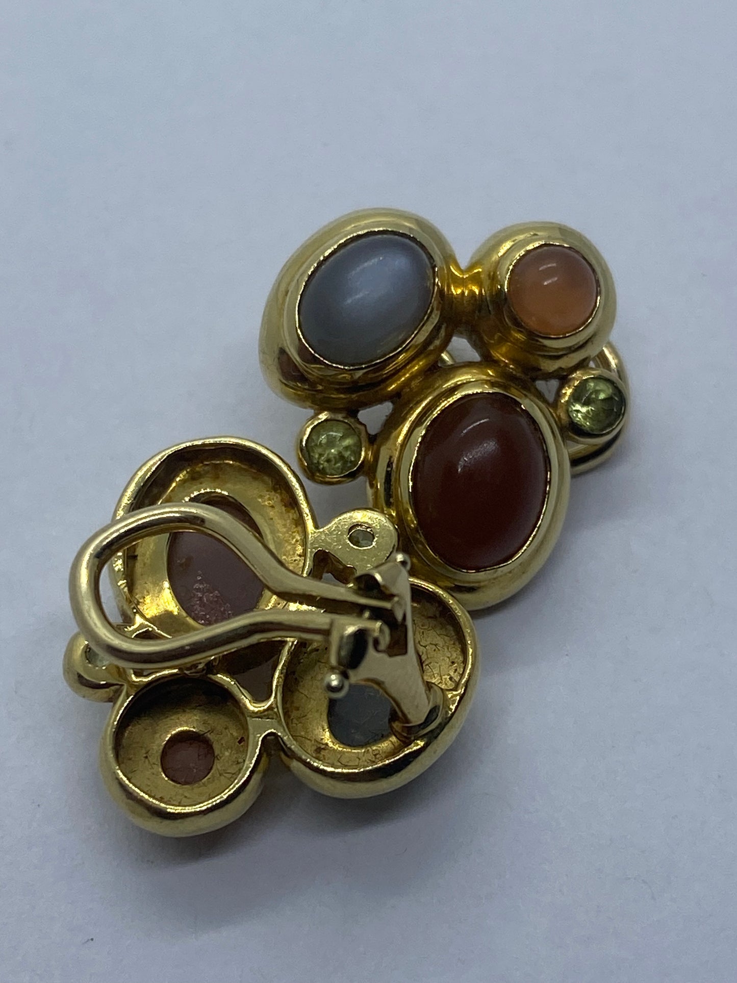 DAVID YURMAN SOLID 18K GOLD MOSAIC GEMSTONE EARRINGS Solid 18K RARE