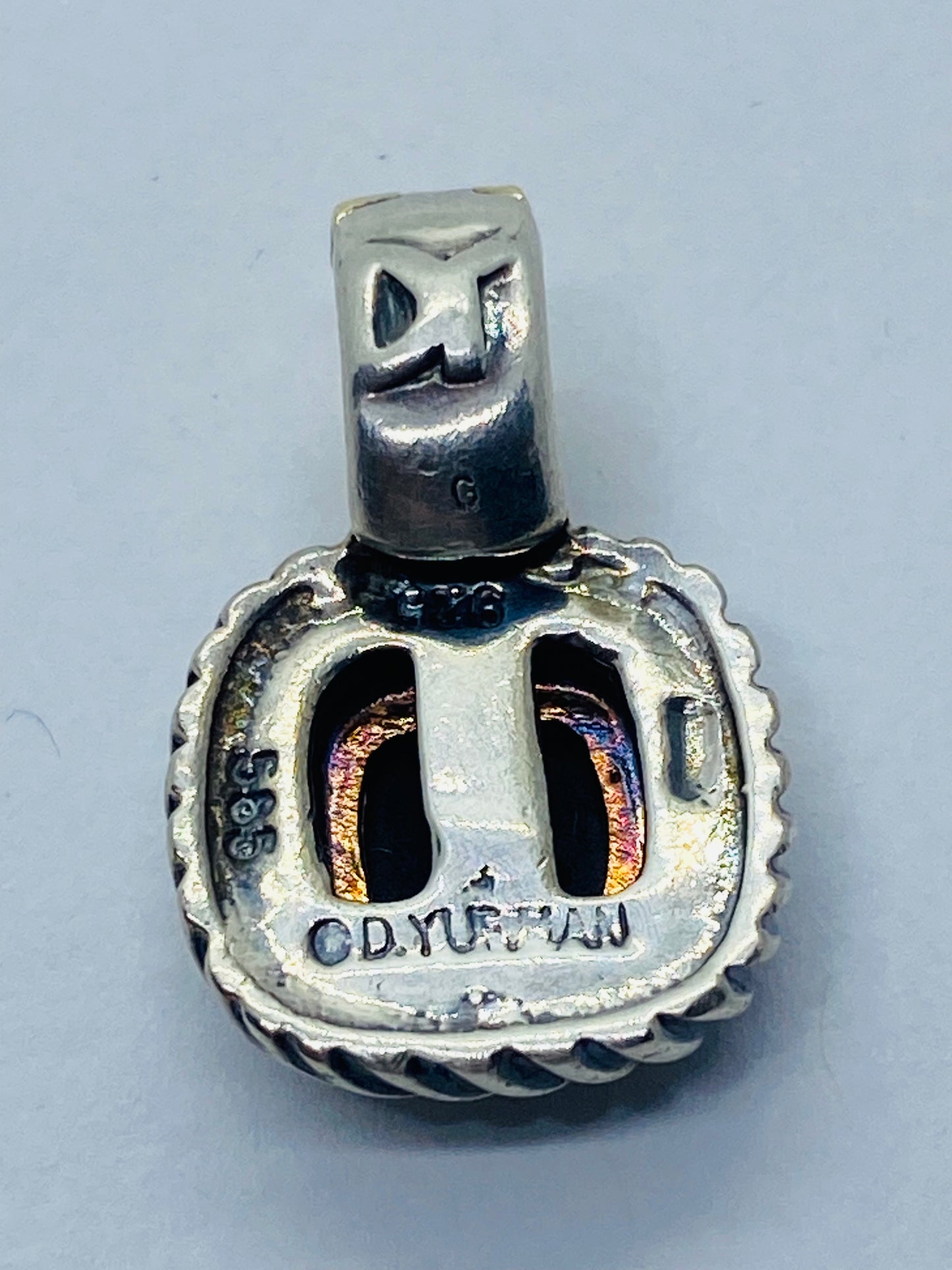 DAVID YURMAN 14KT GOLD & STERLING SILVER ALBION BLACK ONYX ENHANCER PENDANT