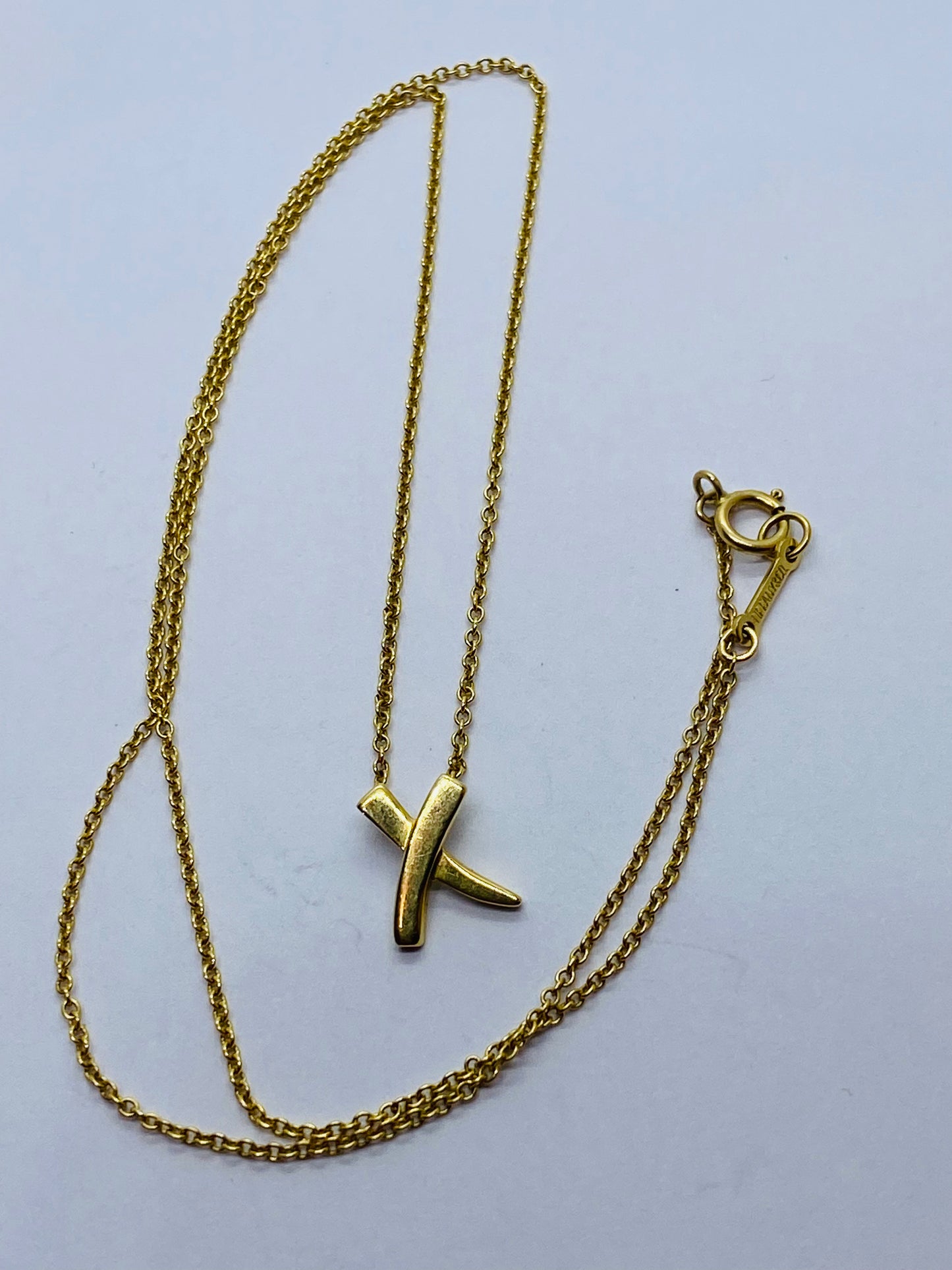 Tiffany & Co Paloma Picasso 18K Gold Mini Graffiti X Necklace 10MM