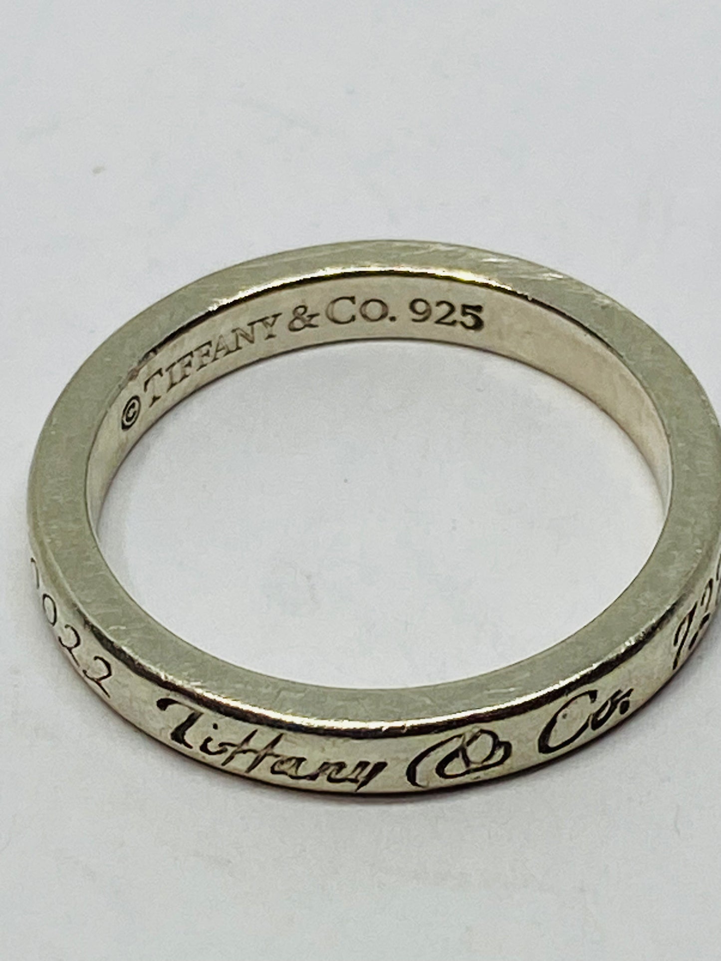 Tiffany & Co Sterling Silver Notes Narrow Band Ring Size 6