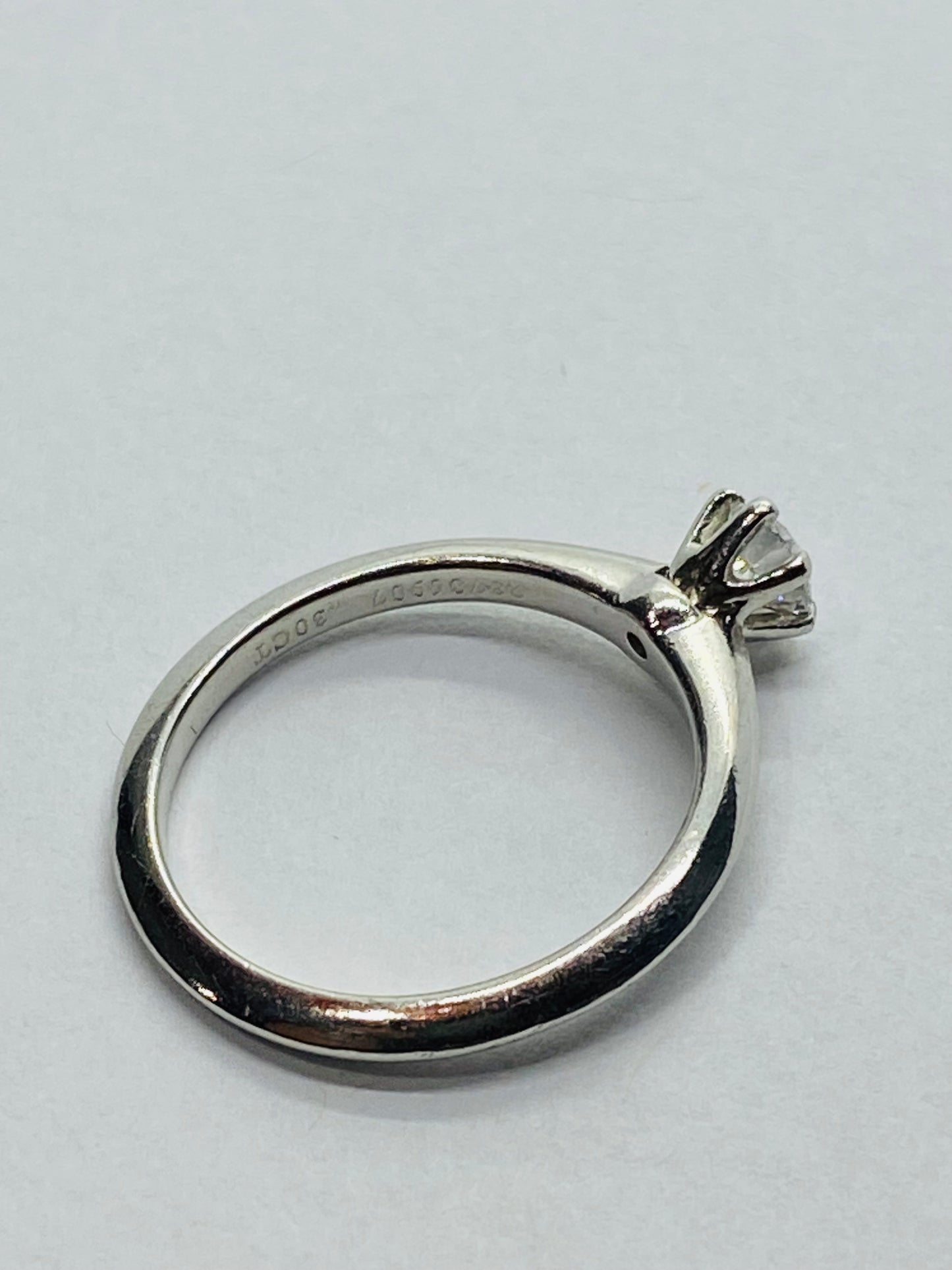 Tiffany & Co Platinum Solitaire Diamond Knife Edge Ring .30Carats F VS1 Box!