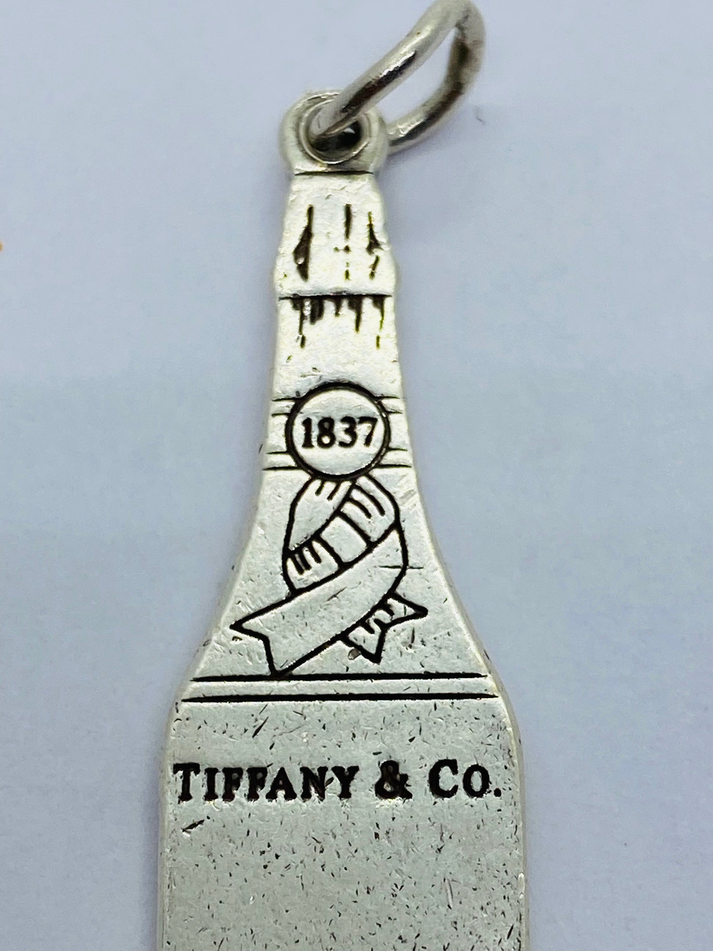 Tiffany & Co 1837 Champagne Bottle Pendant or Charm in Sterling Silver
