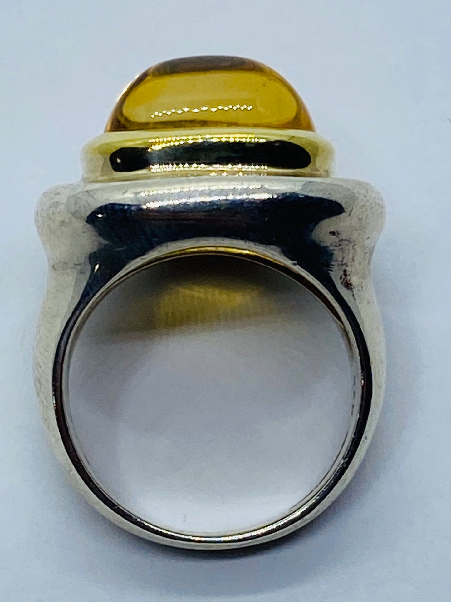 Tiffany & Co Sugar Loaf PALOMA PICASSO Sterling Silver 18k 750 Gold Citrine Ring