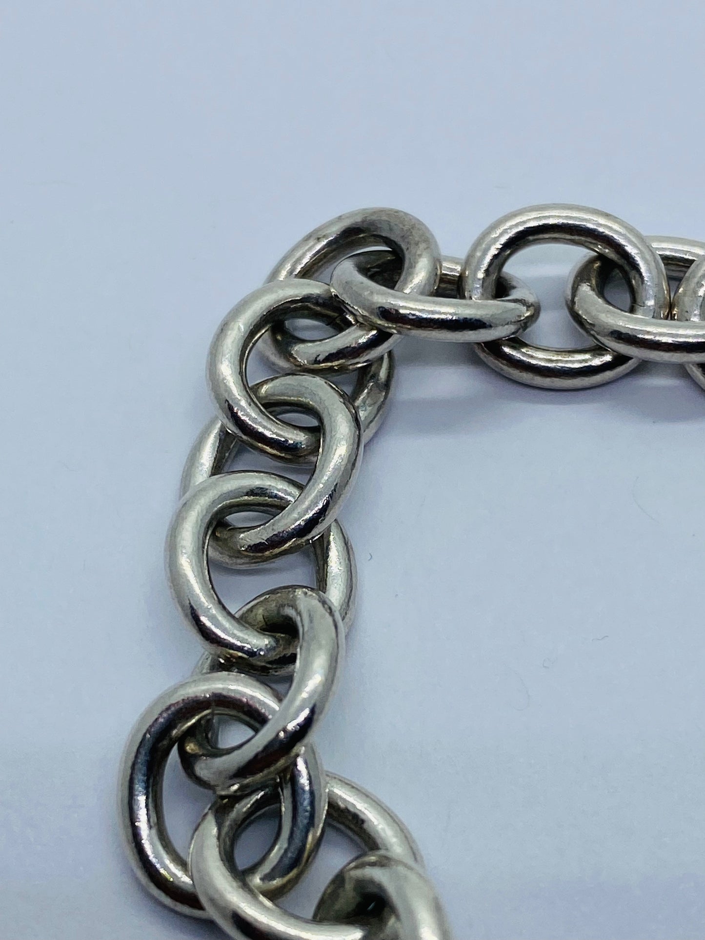 Tiffany & Co. Sterling Silver Round Tag Bracelet 7 1/2