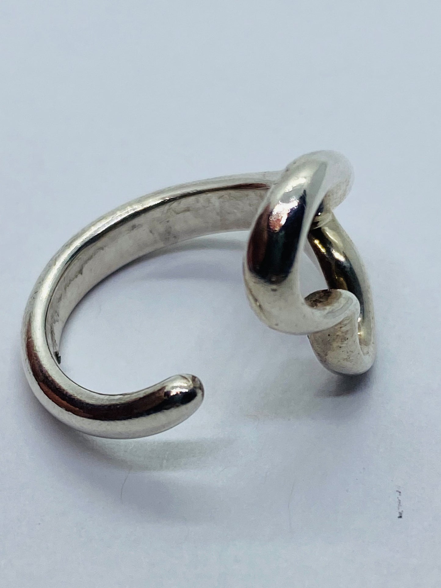 Tiffany & Co Sterling Silver Elsa Peretti Open Heart Ring Size 5 Adjustable