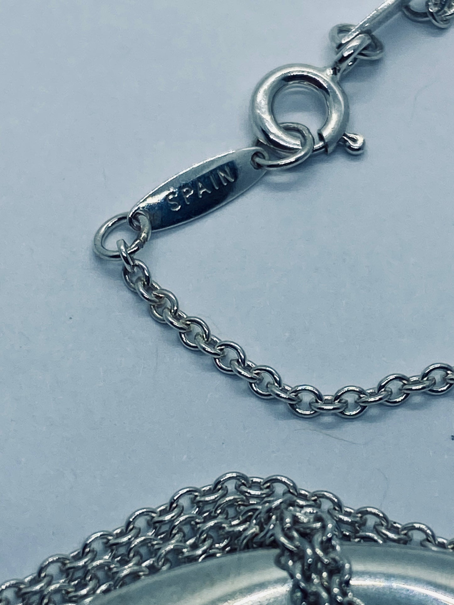 Tiffany & Co Elsa Peretti 50mm Disc 925 Sterling Silver Pendant & Necklace 16”