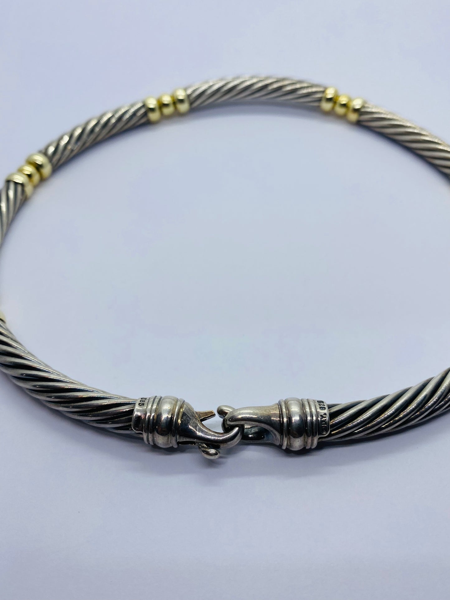 DAVID YURMAN 14K GOLD & SILVER 6 STATION CABLE NECKLACE 16.5” 50 GRAMS 5MM CABLE