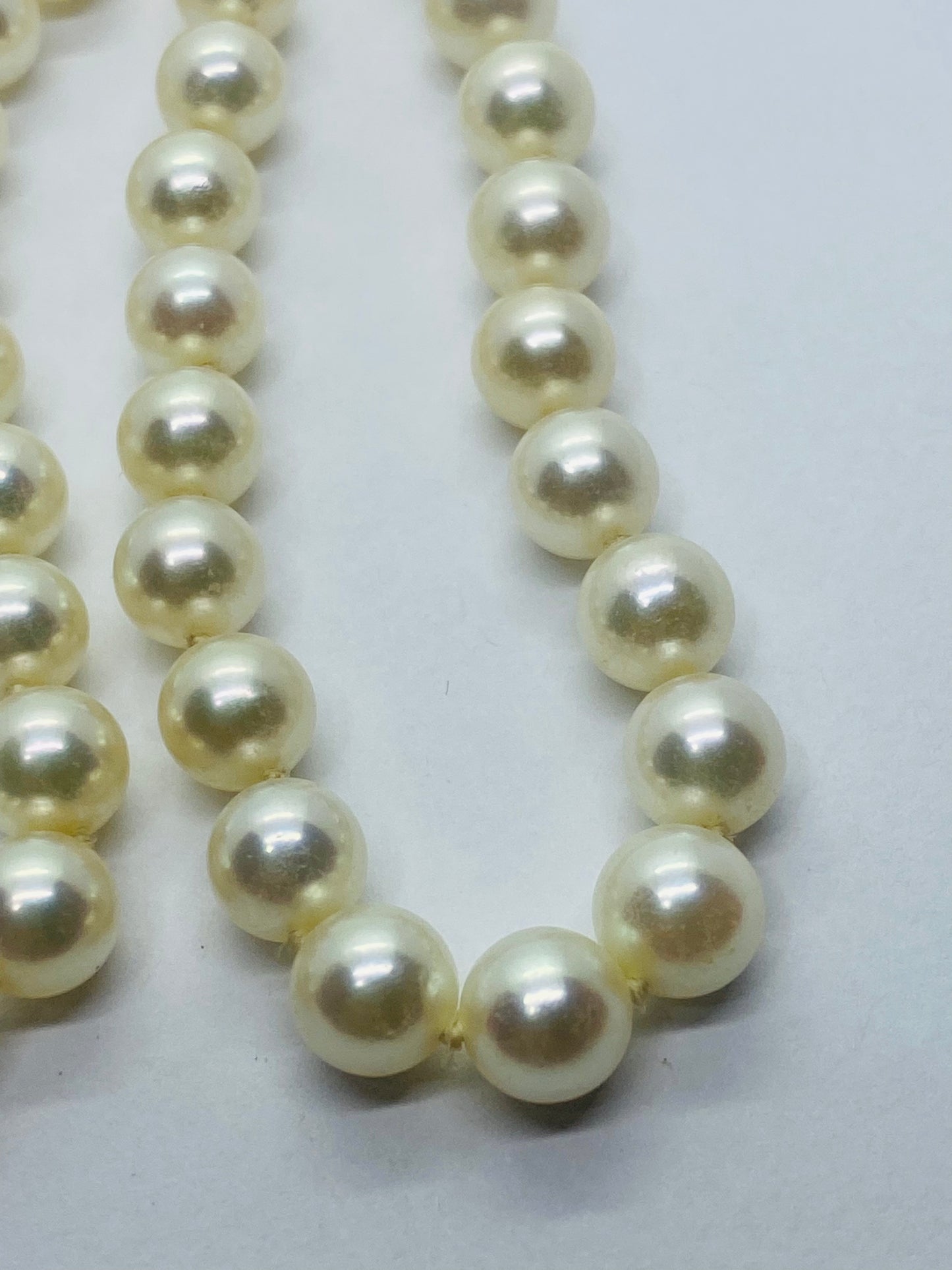 Tiffany & Co. 18k White Gold Signature X Clasp 7-7.5mm Pearl Necklace 16.5”