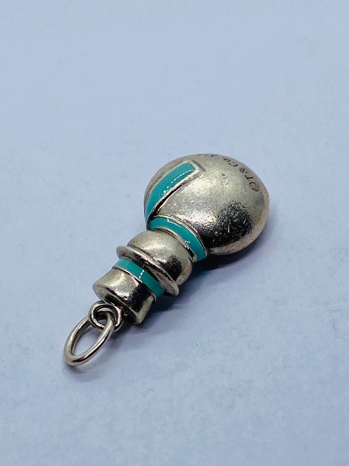 TIFFANY & CO 925 STERLING SILVER SNOWMAN ENAMEL SCARF CHARM RETIRED RARE