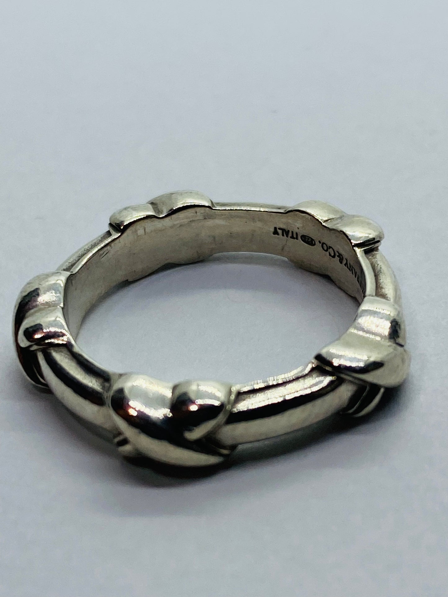 Tiffany & Co. Sterling Silver Signature X Stacking Ring Band Size 6.25 Retired