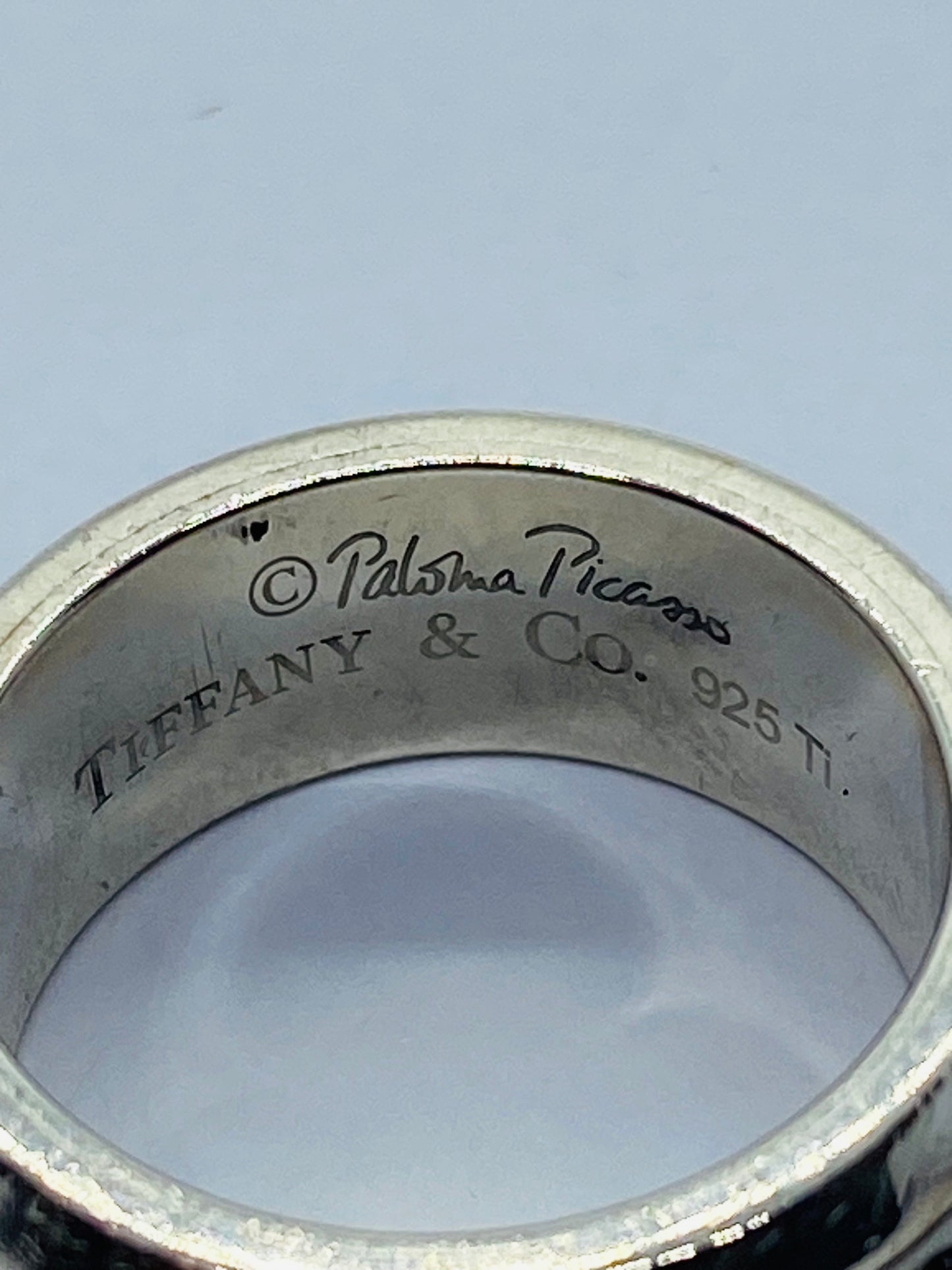 Tiffany & Co Paloma Picasso Sterling Silver & Titanium Turbo Ring Sz 7