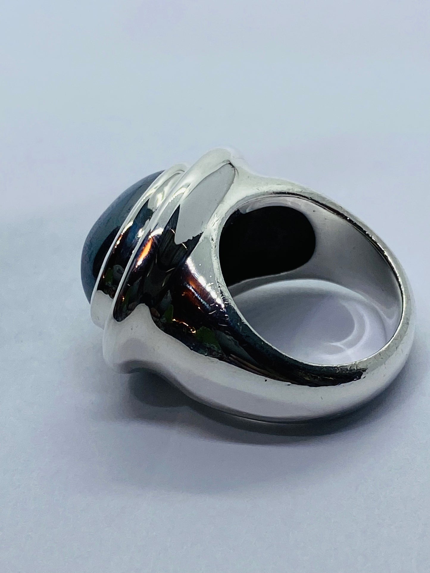Tiffany & Co. Paloma Picasso925 Sterling Silver Cabochon Hematite Ring 7