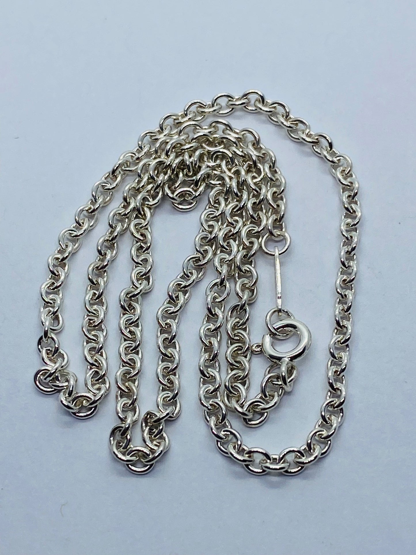 Tiffany & Co 3mm Large Link Rolo Chain 16 Necklace Sterling Silver Pouch