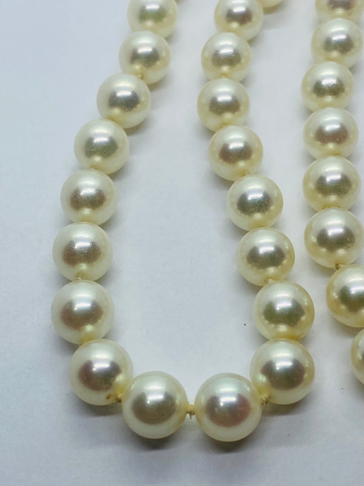Tiffany & Co. 18k White Gold Signature X Clasp 7-7.5mm Pearl Necklace 16.5”