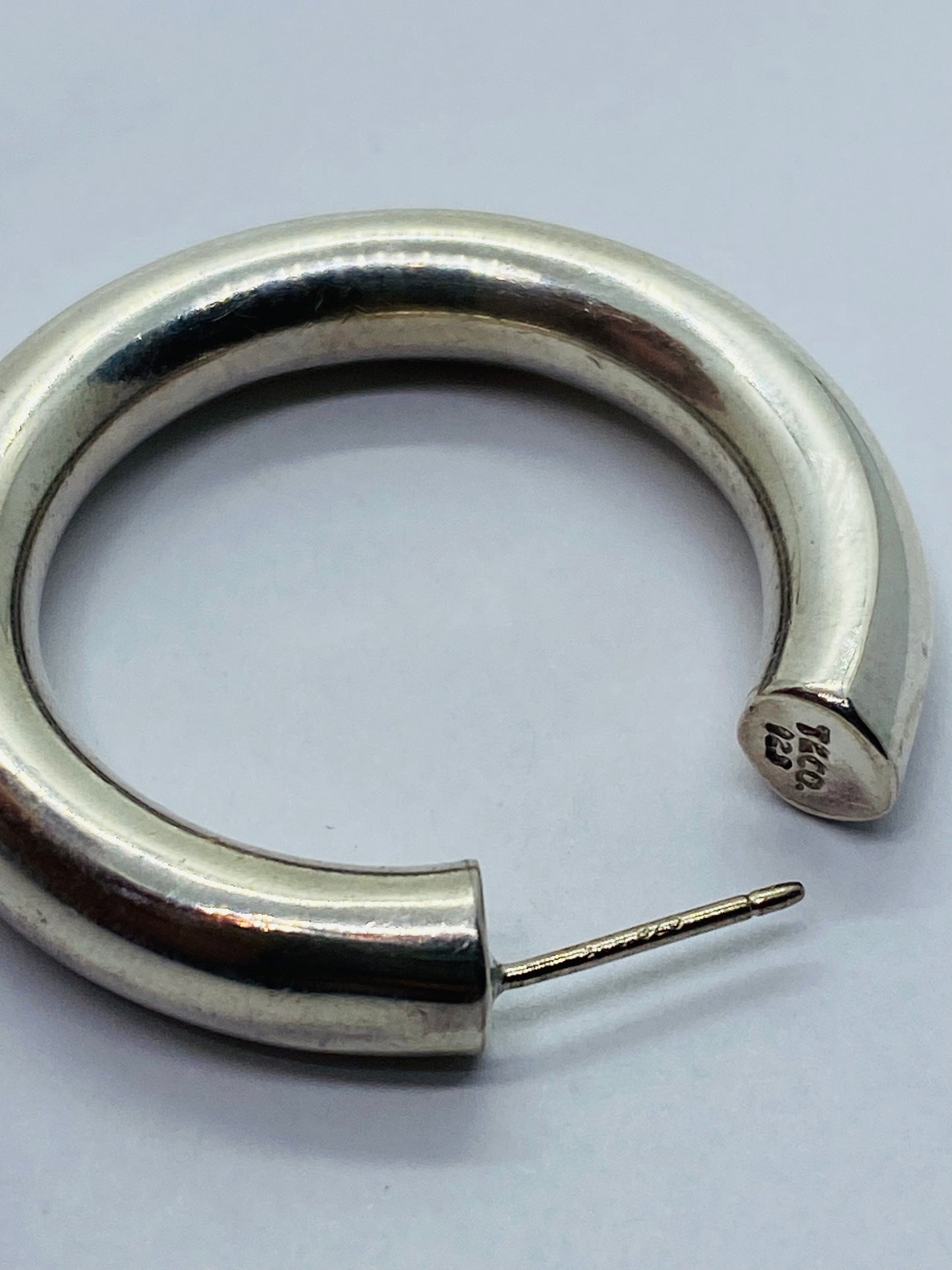 Tiffany & Co. Sterling Silver Smooth Post Hoop Earring 32MM SINGLE