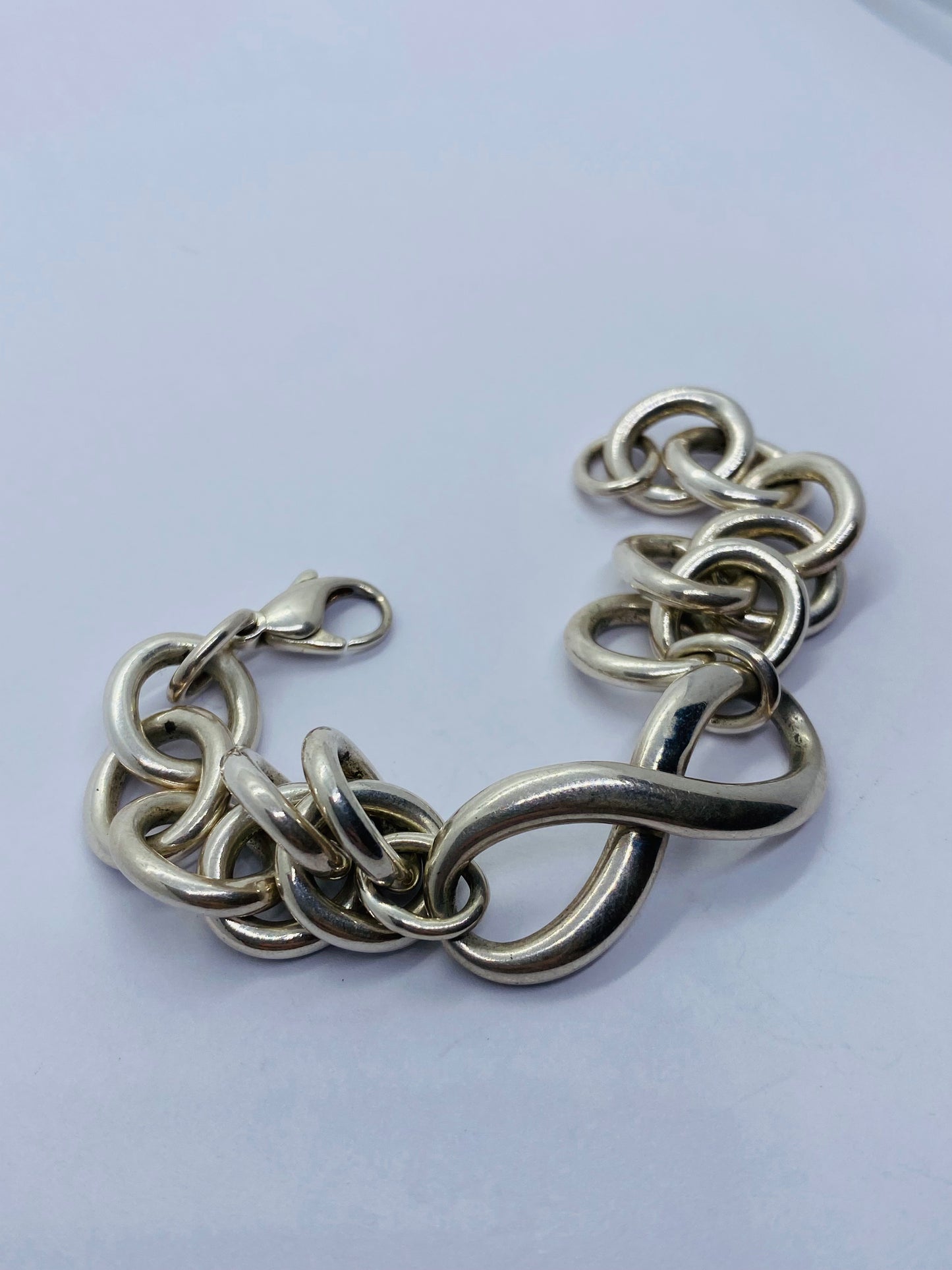 AUTHENTIC TIFFANY & CO INFINITY LINK BRACELET 7.75” STERLING SILVER 925 CHUNKY