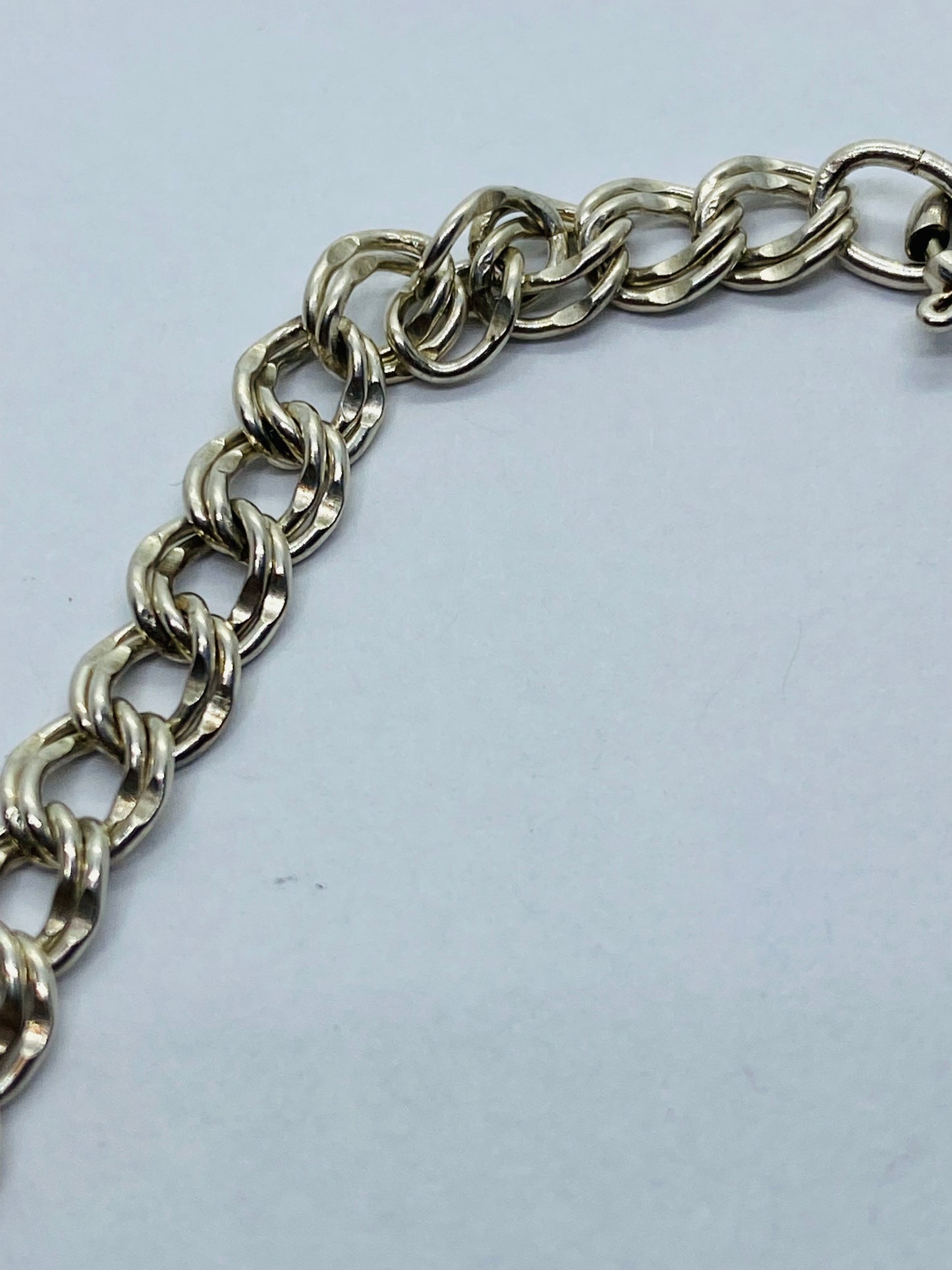 Tiffany & Co. Sterling Silver Double Chain Link Charm Bracelet 925
