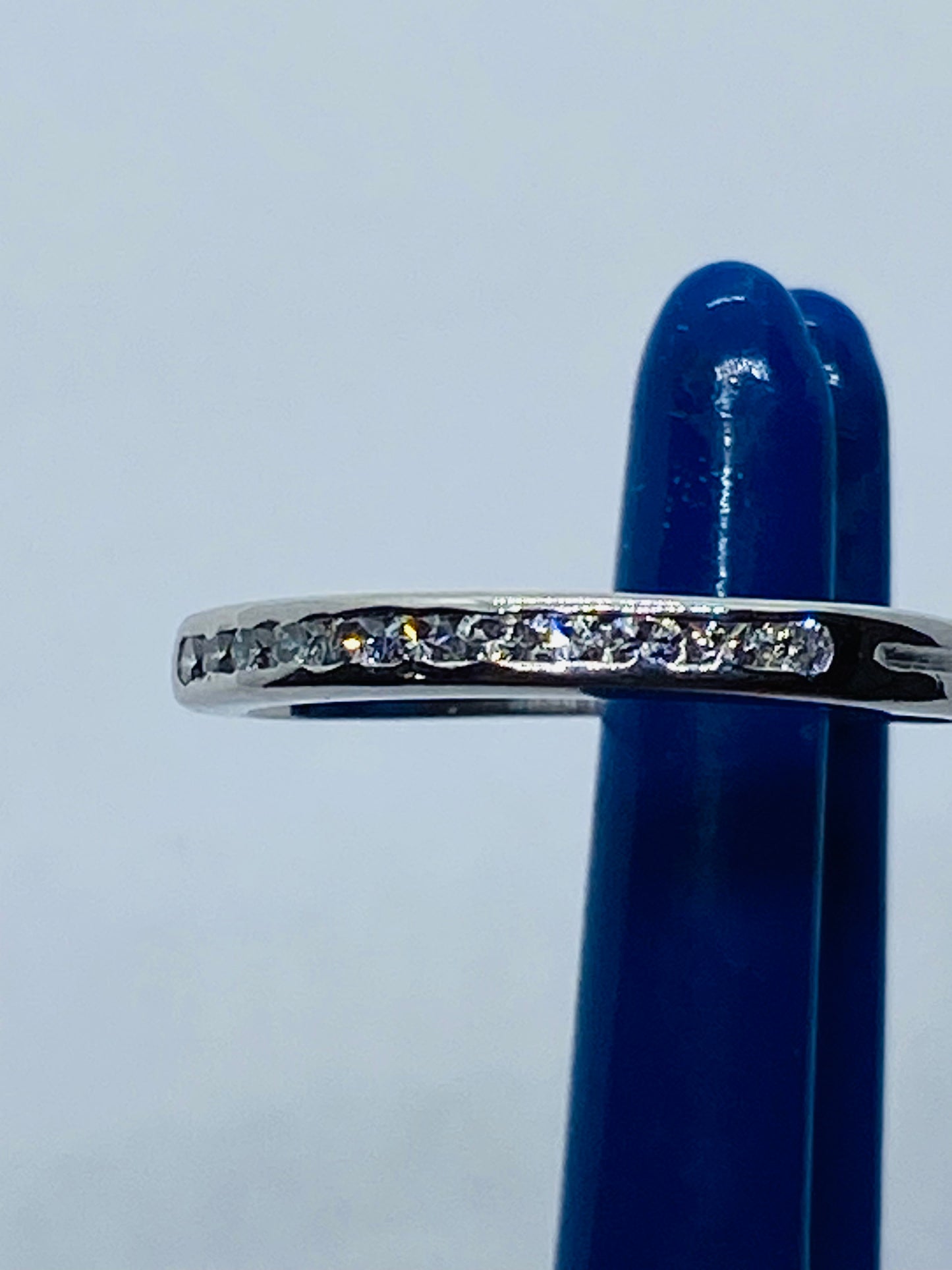 Tiffany & Co Platinum Channel Set Round Diamond 2mm Wedding Ring Band 6