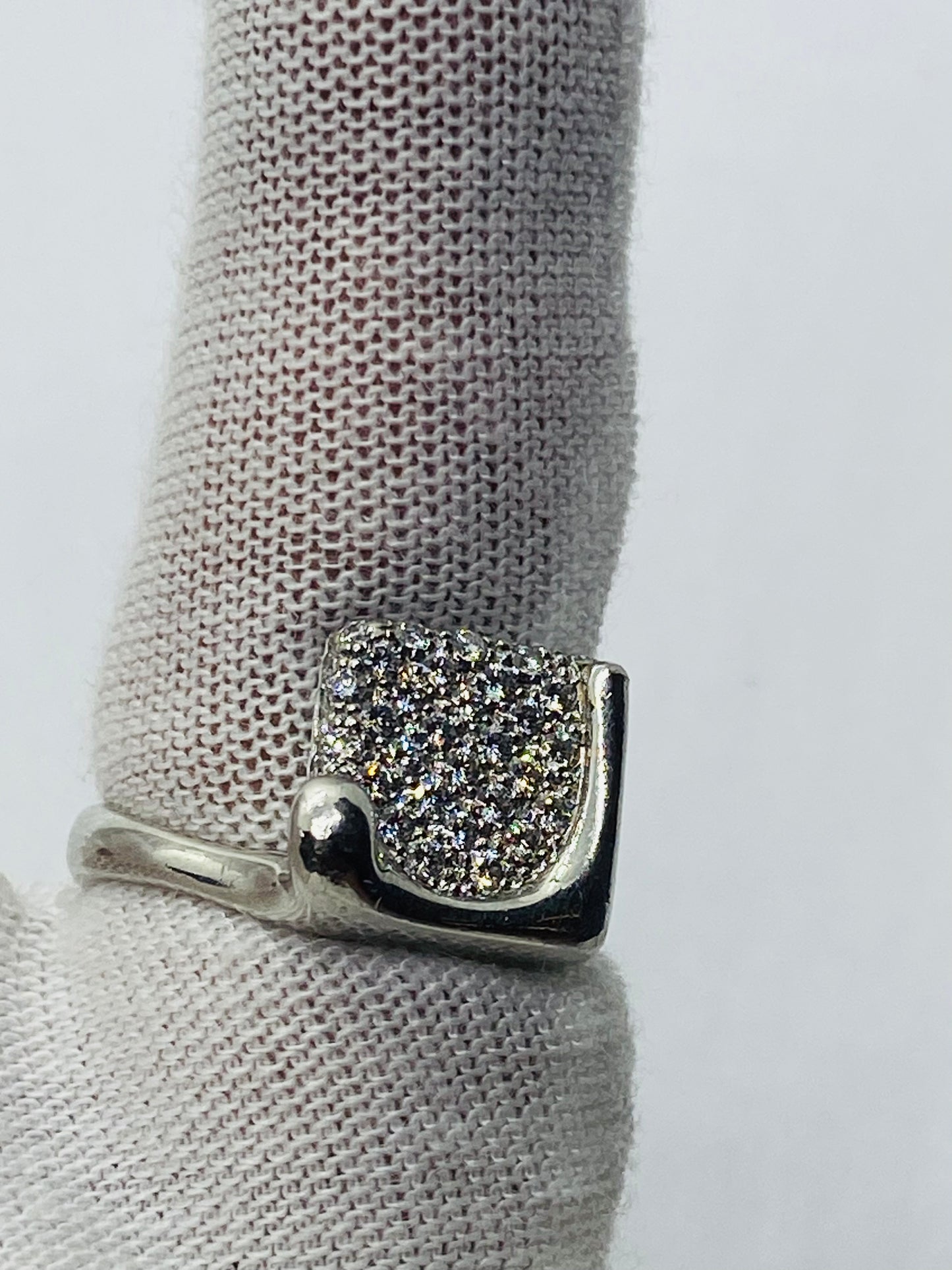 TIFFANY & CO ELSA PERETTI PLATINUM SQUARE SPLASH DIAMOND RING .95CT SIZE 6