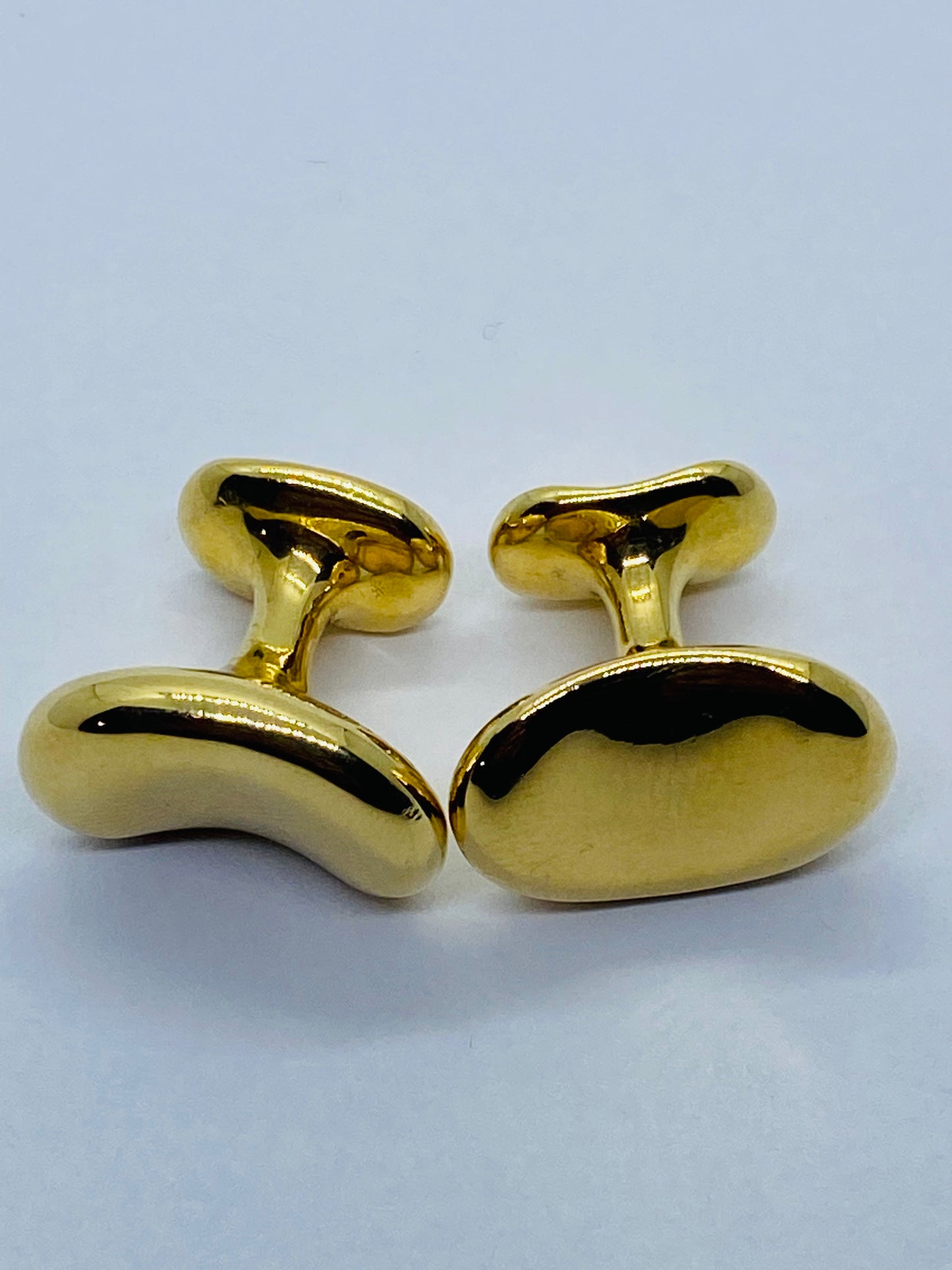 TIFFANY & CO SOLID 18KT 750 YELLOW GOLD ELSA PERETTI BEAN SHAPED CUFFLINKS CUFF