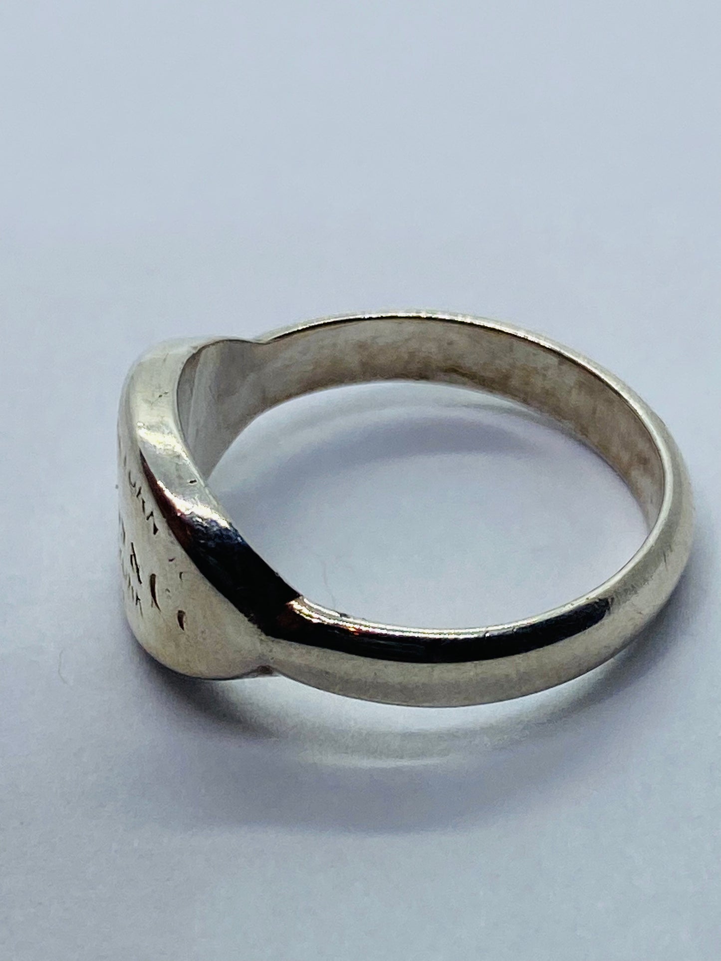 Please Return To Tiffany & Co Sterling Silver Oval Signet Band Ring 6