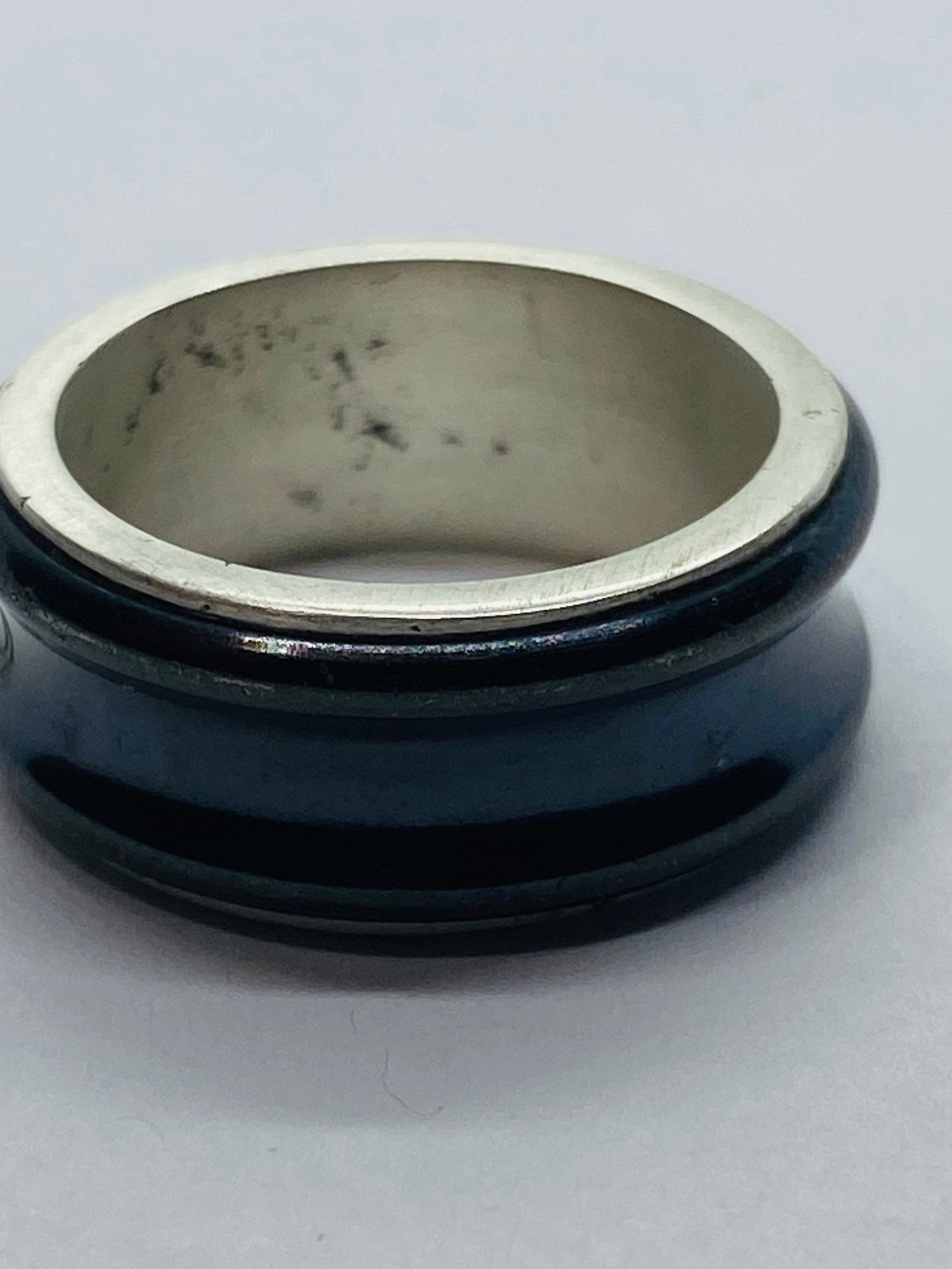 TIFFANY & CO SILVER TITANIUM 1837 RING SIZE 5.75