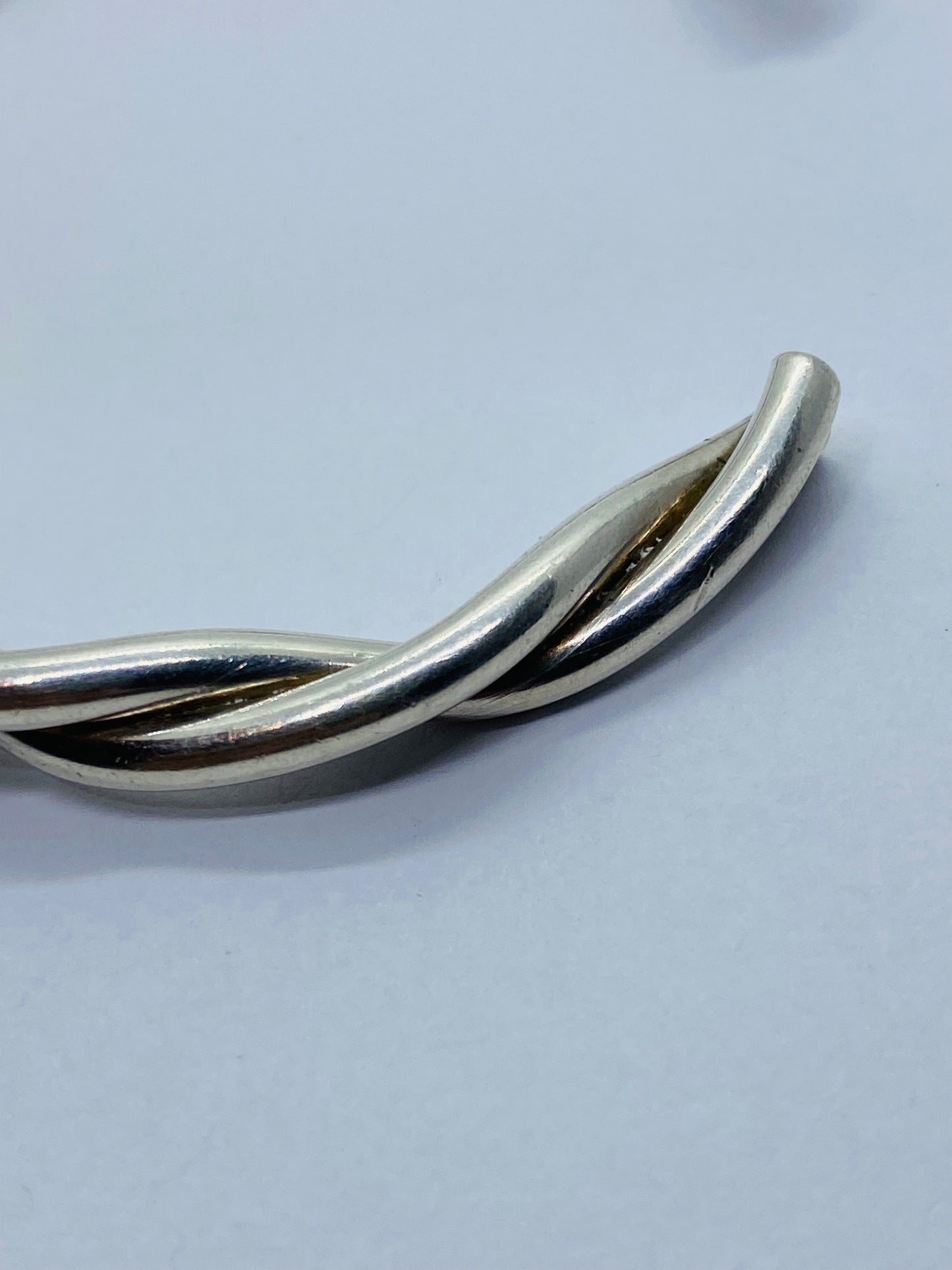 Vintage Tiffany & Co Sterling Silver Twist Cuff Bracelet 7” Including Gap 6MM