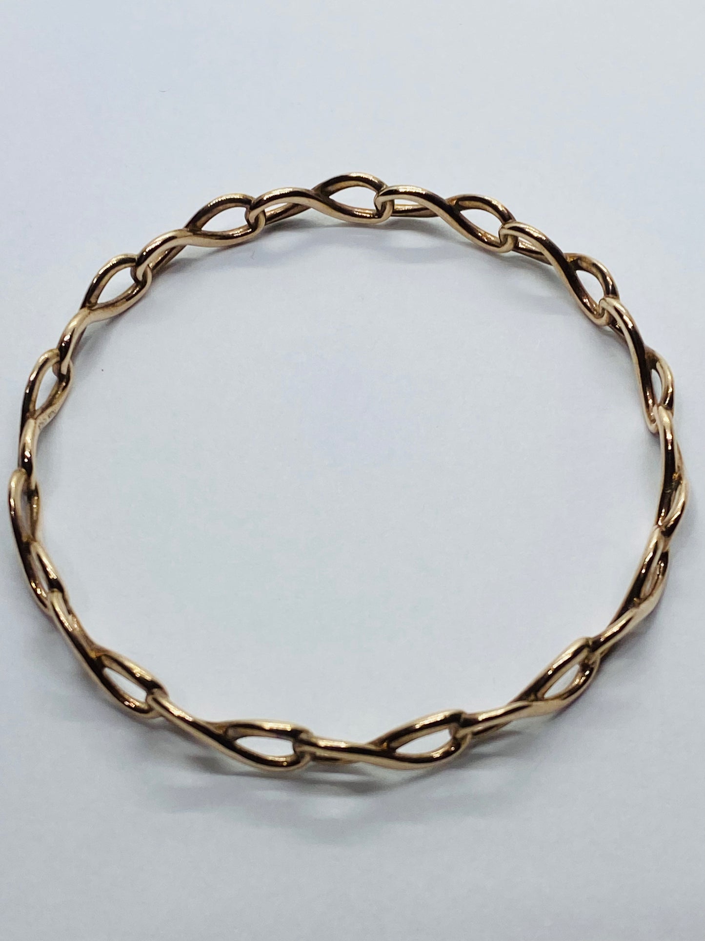 Rare Tiffany & Co Infinity Rubedo Bangle 7.75” Bracelet w Box/ Pouch 6.5mm Wide