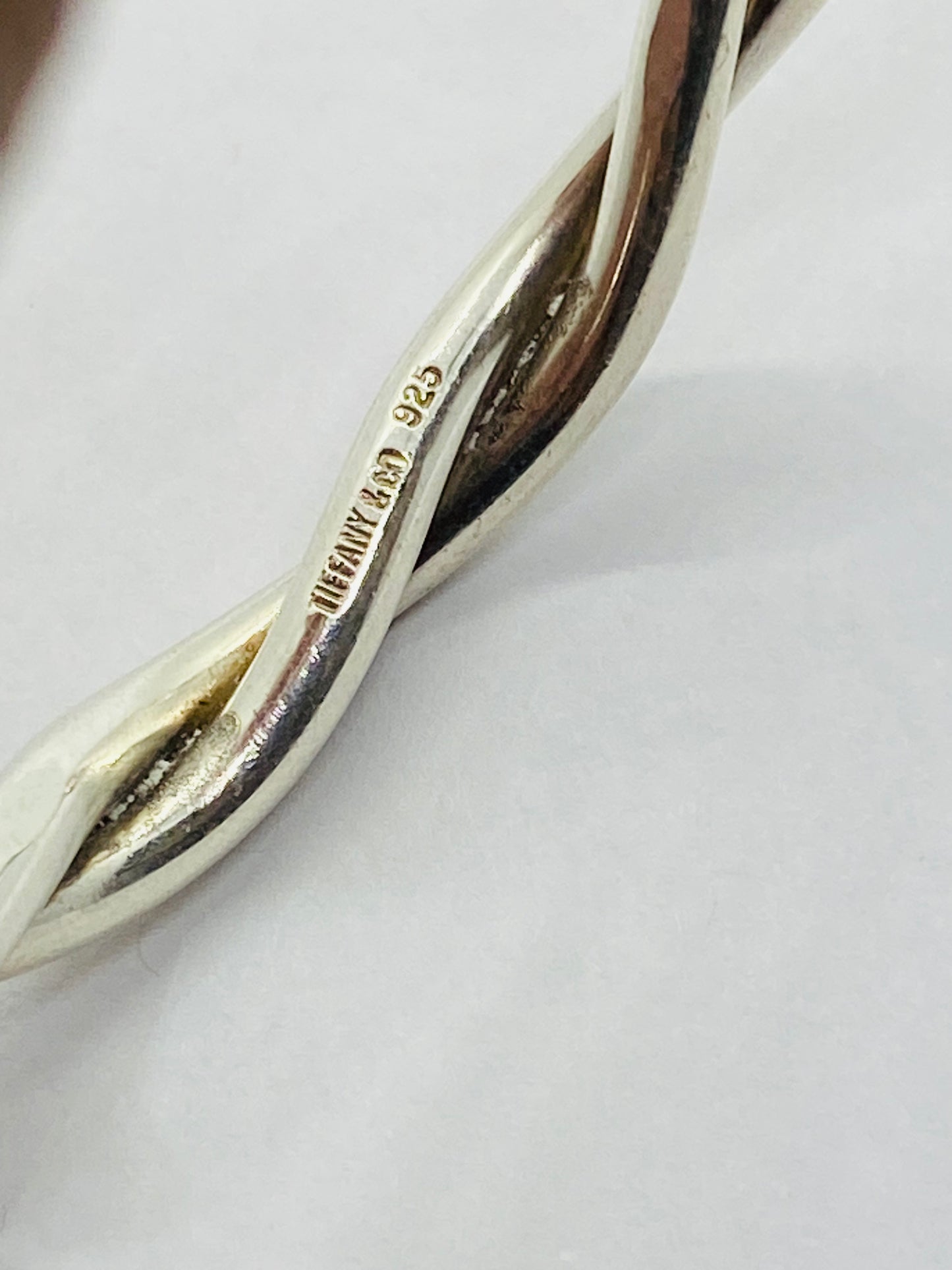 Vintage Tiffany & Co Sterling Silver Twist Cuff Bracelet 7” Including Gap 6MM