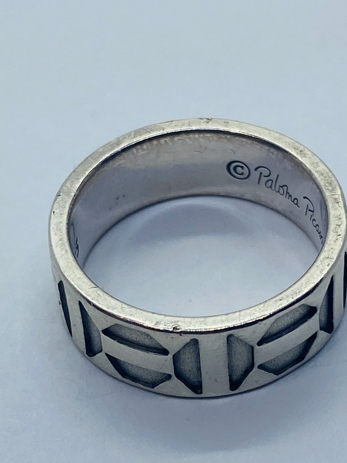 Tiffany & Co Sterling Silver Paloma Picasso Zellige Band Ring Size 6.5