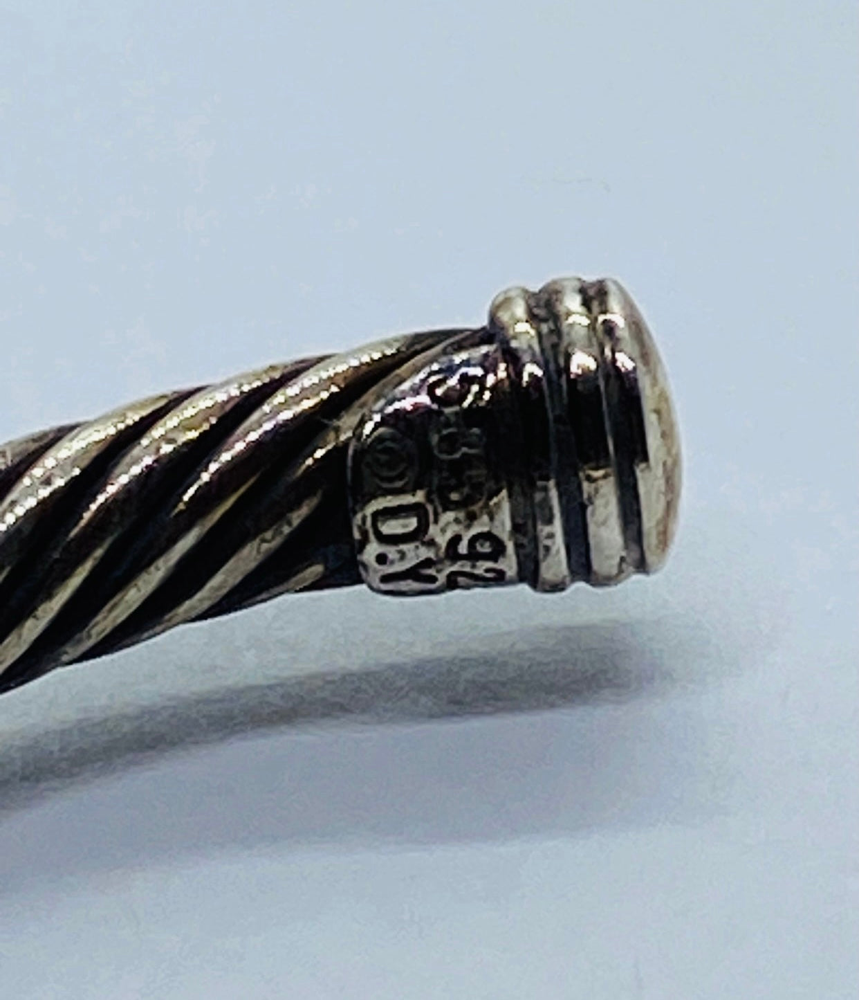 AUTHENTIC DAVID YURMAN SOLID 14K GOLD & STERLING SILVER CABLE BRACELET METRO