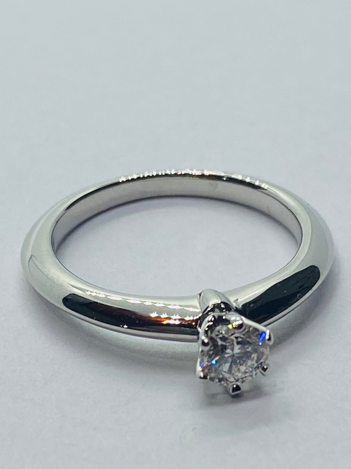 Tiffany & Co. 0.23 CT Diamond Platinum Solitaire Engagement Ring BOX! READ SIZED