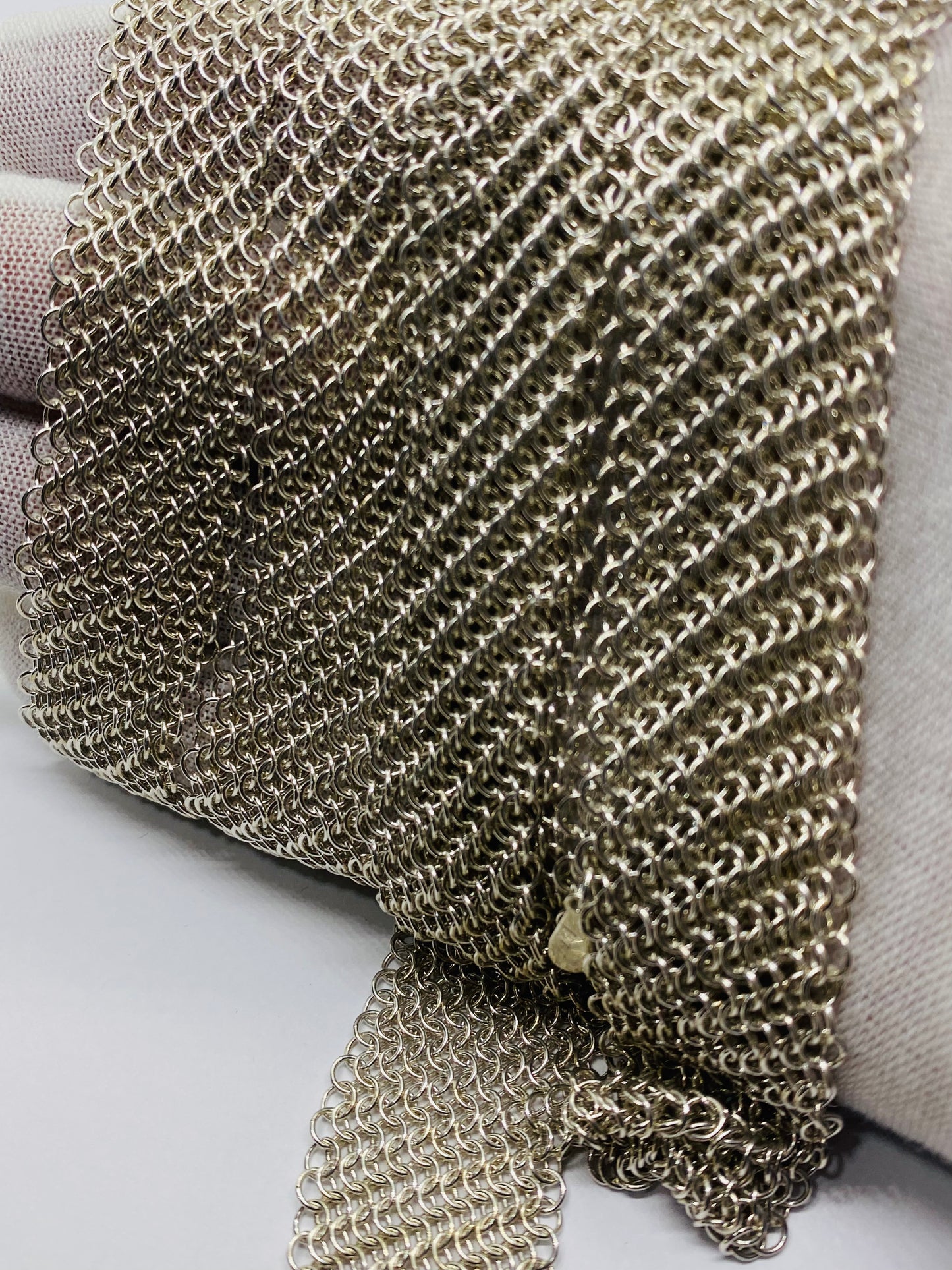 Tiffany & Co. 925 Sterling Silver Extra Long XL Mesh Scarf Necklace 49” RARE