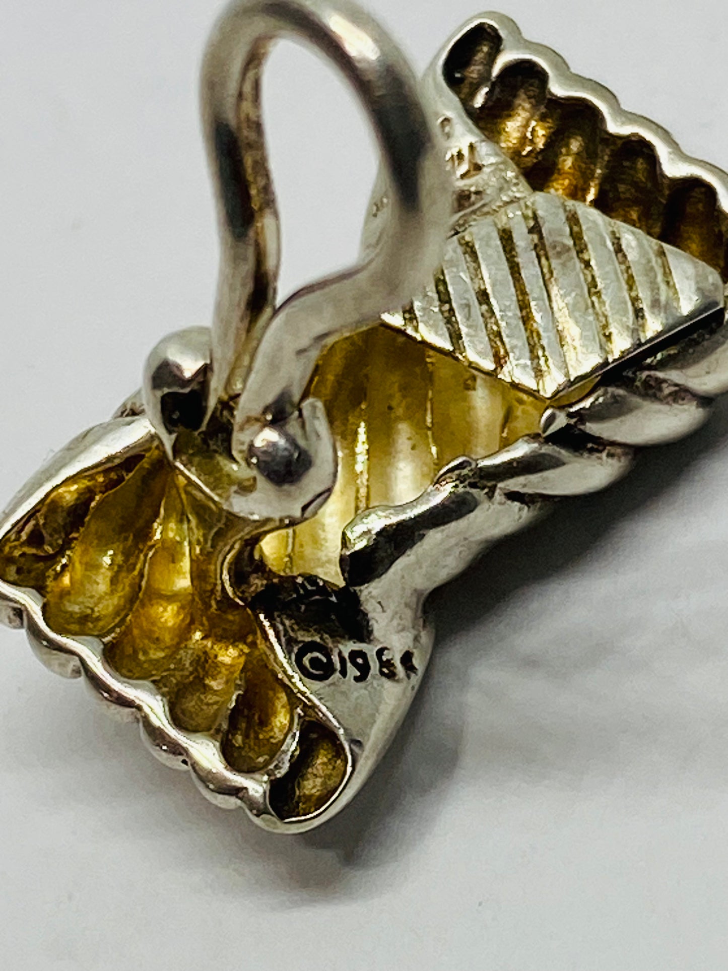 Retired TIFFANY 925 Silver - Vintage Fluted Hourglass Design Non Pierce Earrings