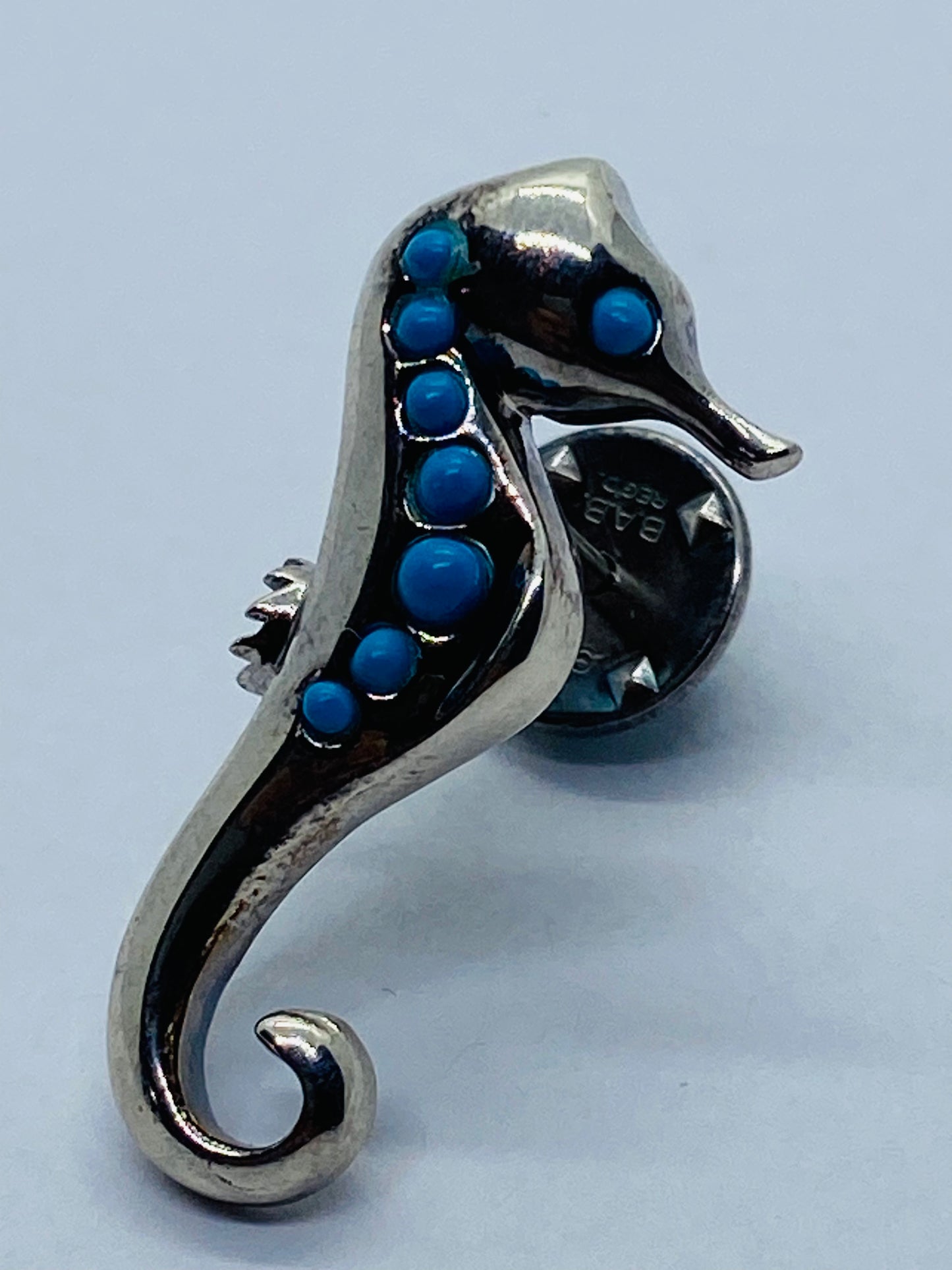 ULTRA RARE Tiffany & Co. Seahorse Sterling Silver Turquoise Brooch/pin Collector
